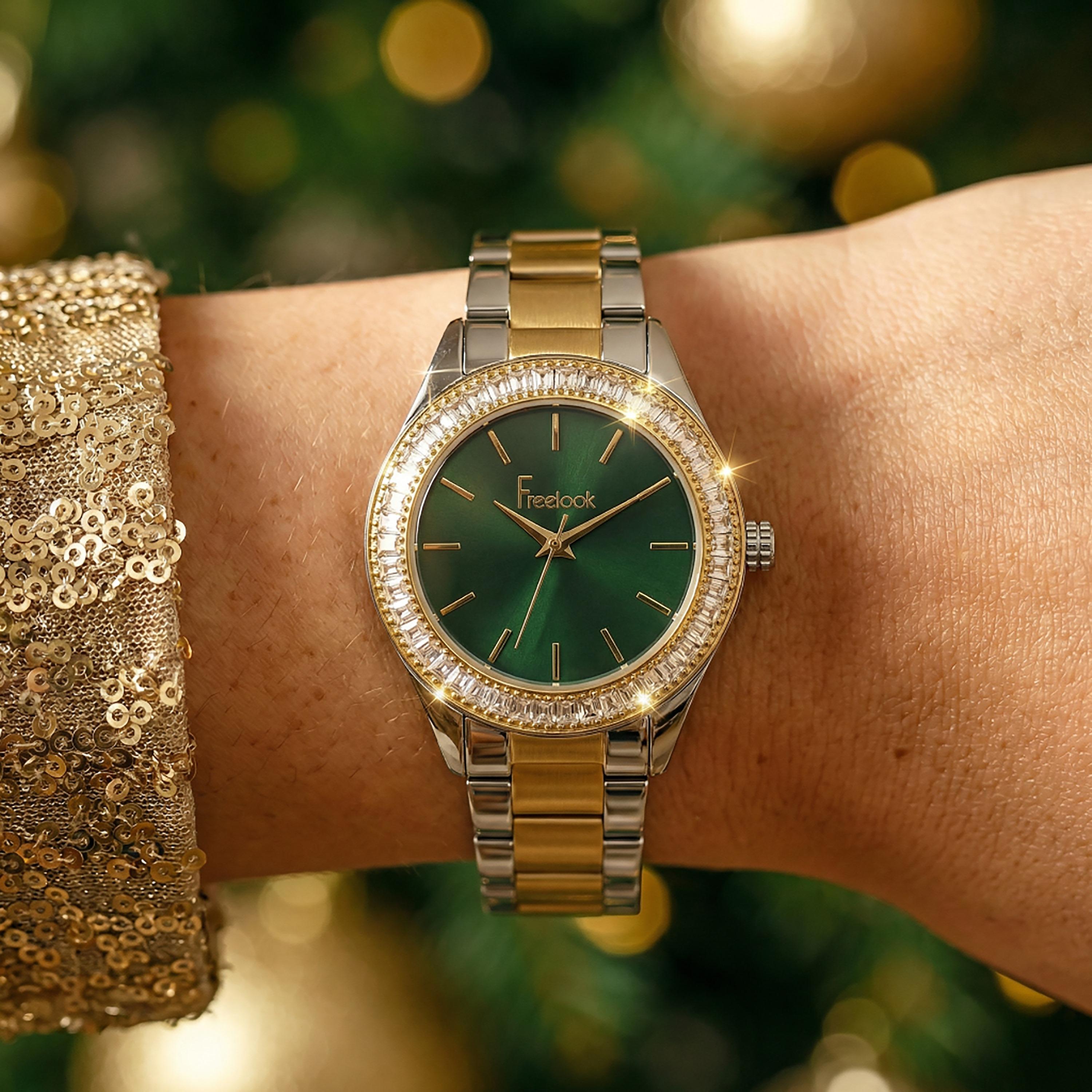 Freelook Lumiere Silver and Gold Stainless Steel Watch for Women | FL.1.10519-5-women-watchesandjewellery-watches-image-3