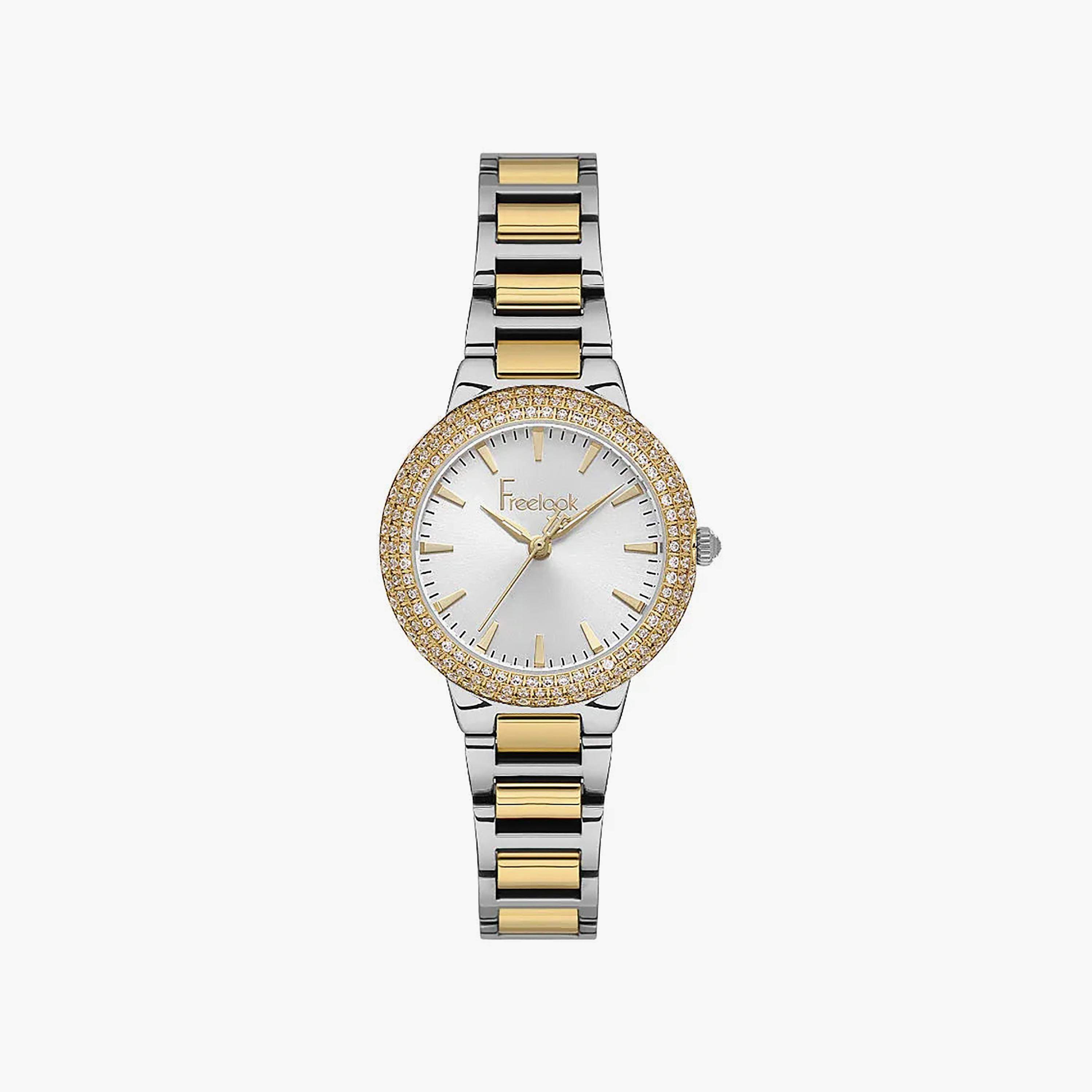 Freelook Charmant Silver and Gold Stainless Steel Watch for Women | FL.1.10523-4-women-watchesandjewellery-watches-image-1