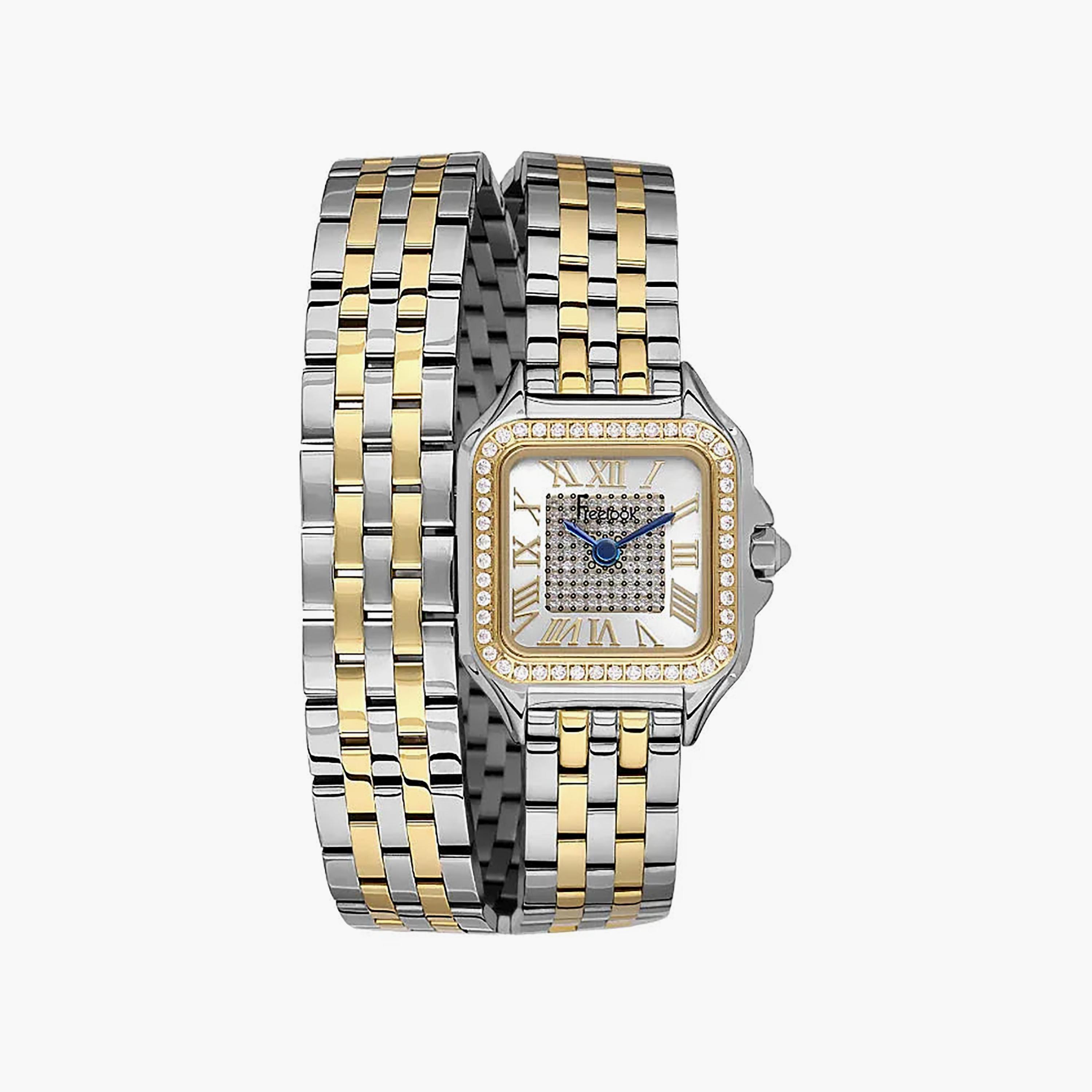 Freelook Lumiere Silver and Gold Stainless Steel Watch for Women | FL.1.10524-4-women-watchesandjewellery-watches-image-1