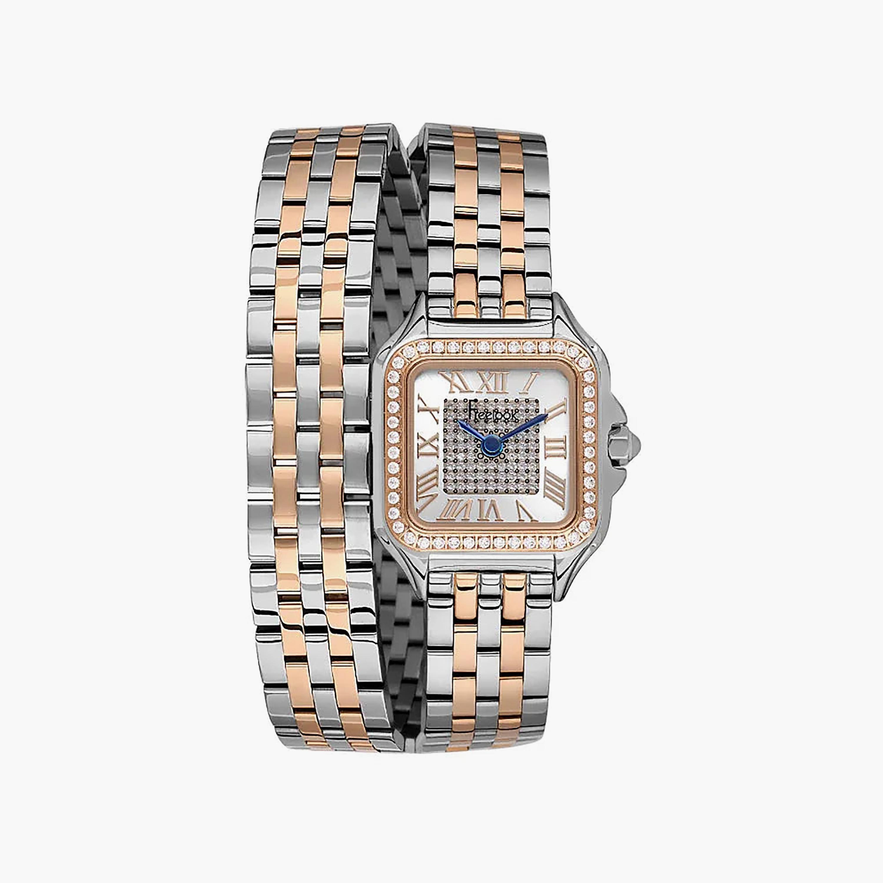 Freelook Lumiere Silver and Rose Gold Stainless Steel Watch for Women | FL.1.10524-6-women-watchesandjewellery-watches-image-1