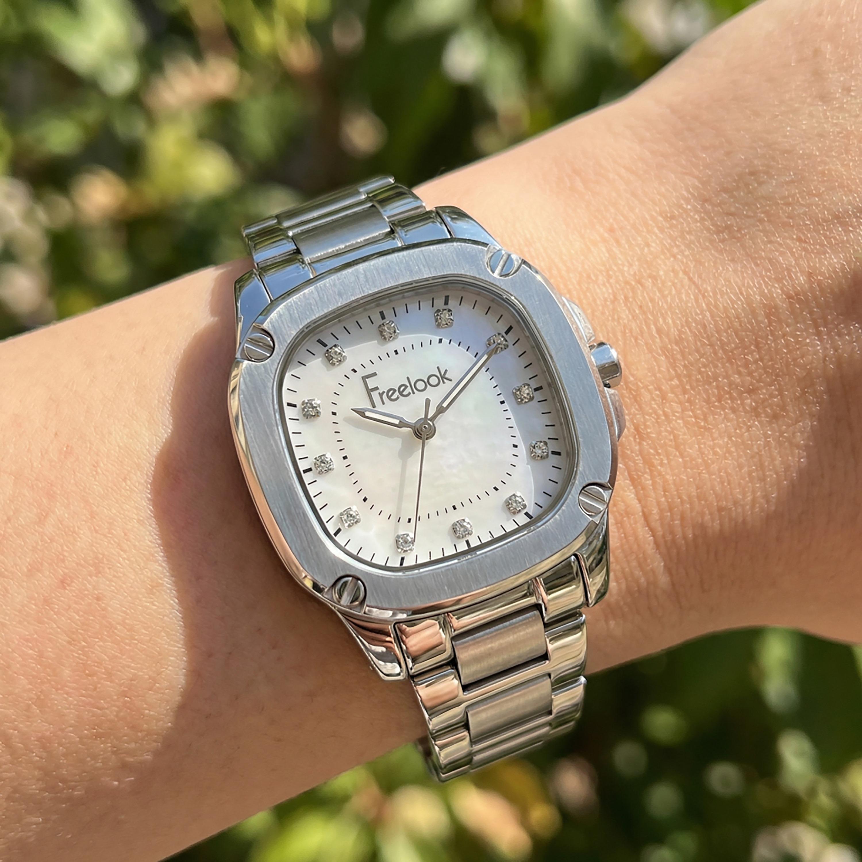 Freelook Jolie Silver Stainless Steel Watch for Women | FL.1.10531-1-women-watchesandjewellery-watches-image-3