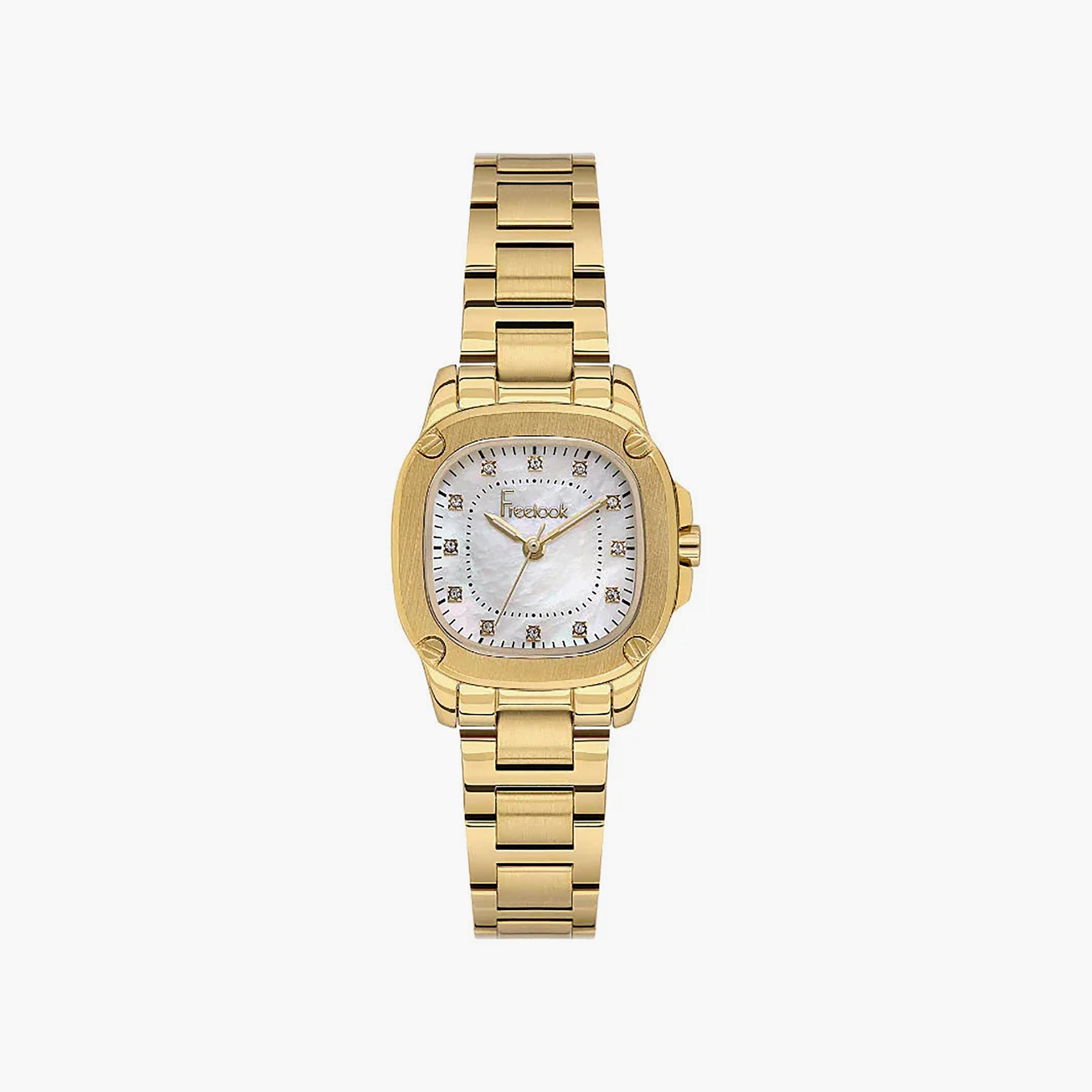 Freelook Jolie Gold Stainless Steel Watch for Women | FL.1.10531-2-women-watchesandjewellery-watches-image-1