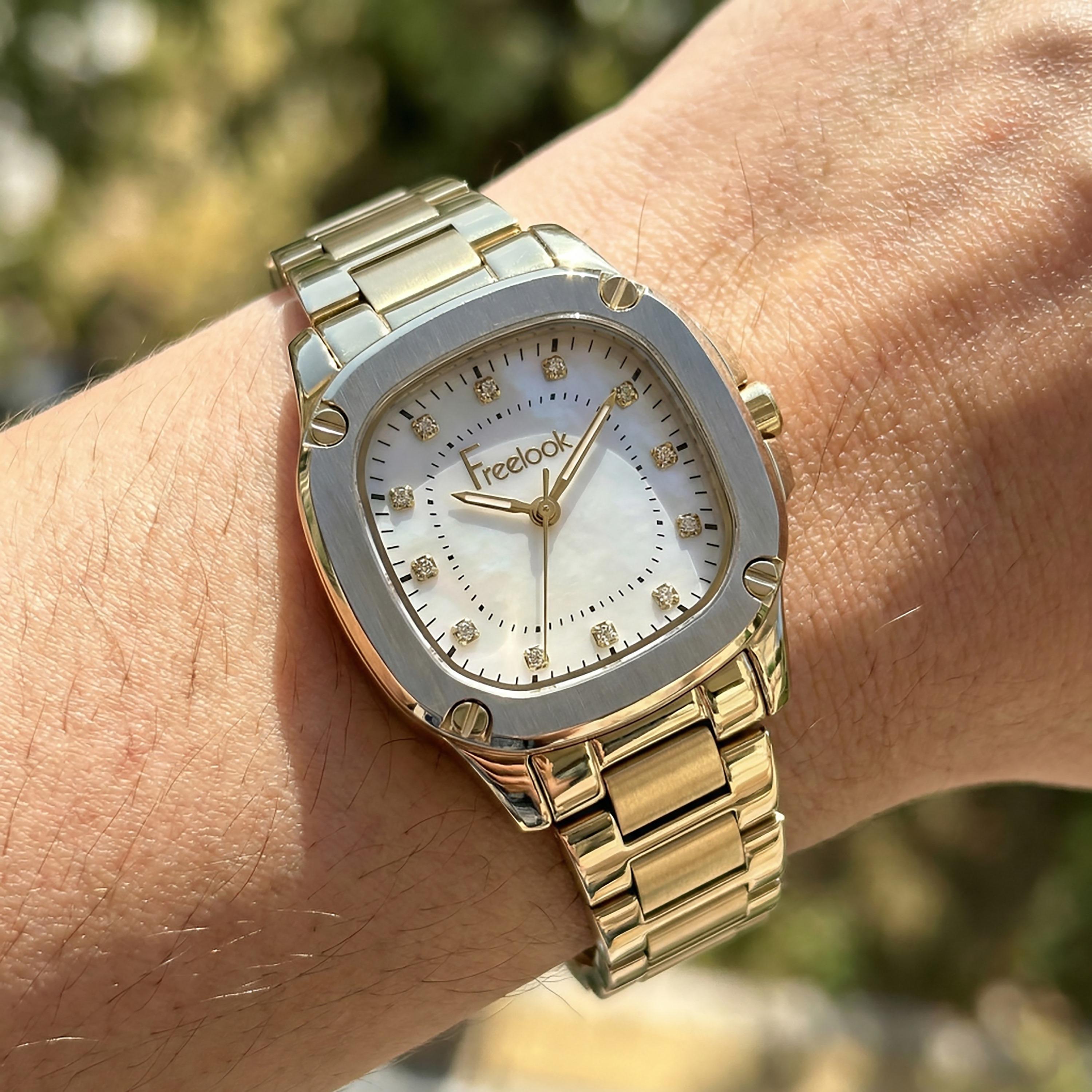 Freelook Jolie Gold Stainless Steel Watch for Women | FL.1.10531-2-women-watchesandjewellery-watches-image-3