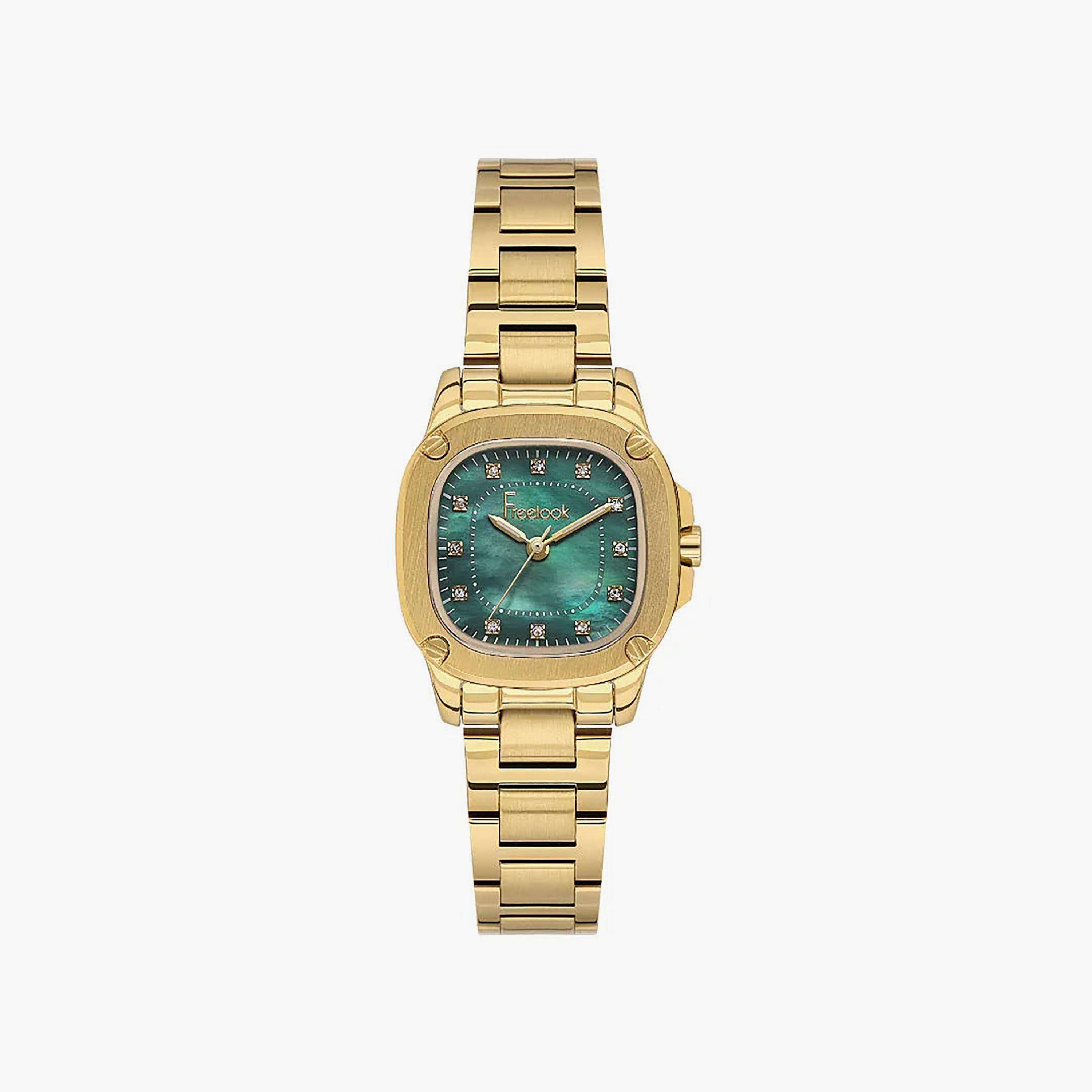 Freelook Jolie Gold Stainless Steel Watch for Women | FL.1.10531-3-women-watchesandjewellery-watches-image-1
