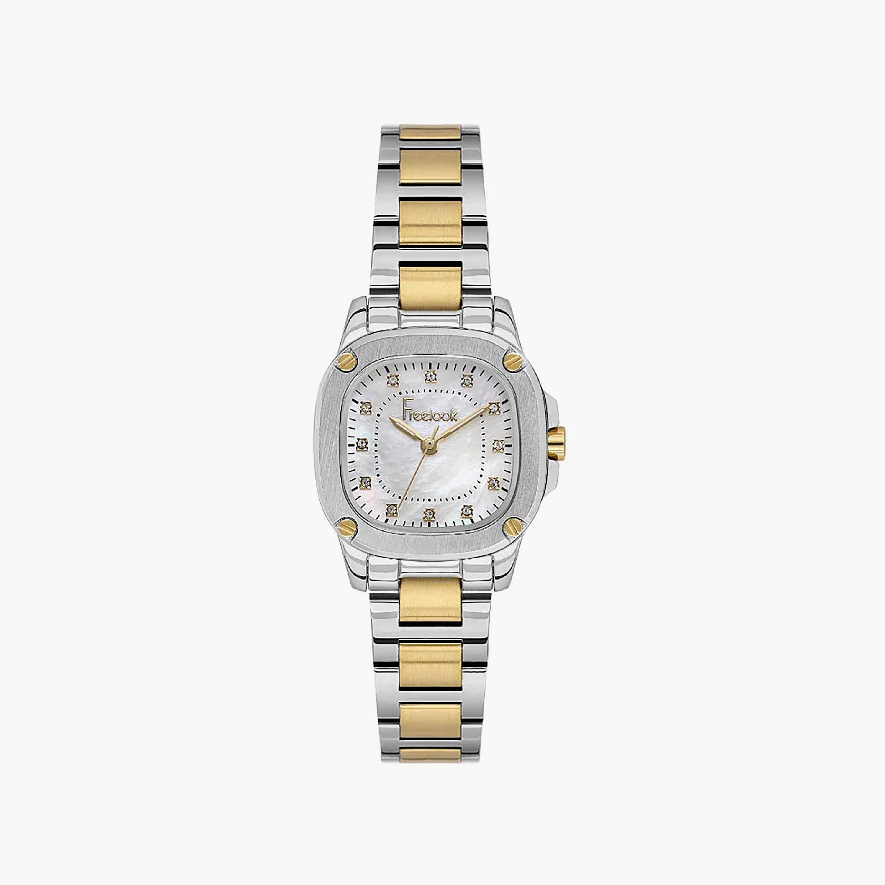 Freelook Jolie Silver and Gold Stainless Steel Watch for Women | FL.1.10531-4-women-watchesandjewellery-watches-image-1