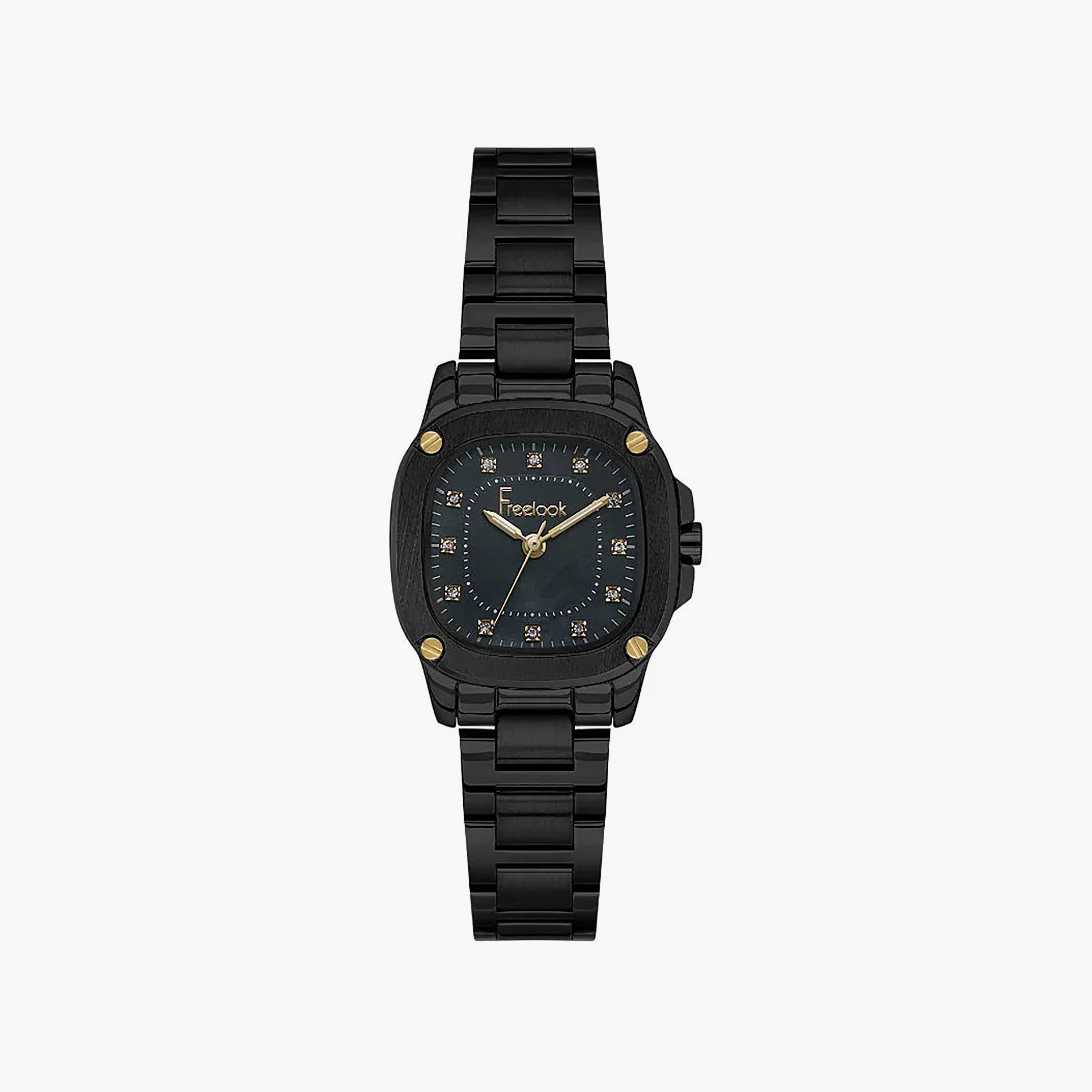 Freelook Jolie Black Stainless Steel Watch for Women | FL.1.10531-6-women-watchesandjewellery-watches-image-1