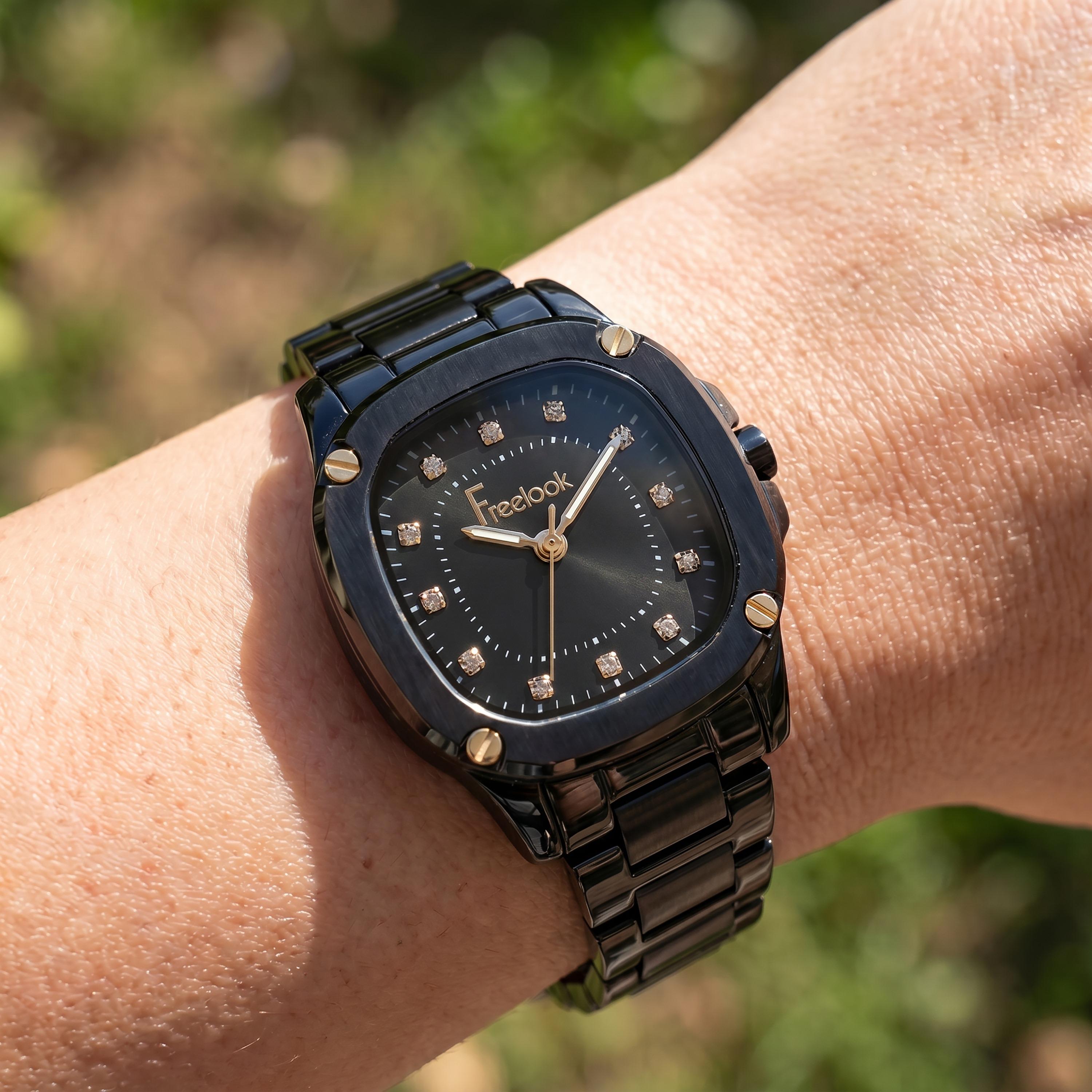 Freelook Jolie Black Stainless Steel Watch for Women | FL.1.10531-6-women-watchesandjewellery-watches-image-3