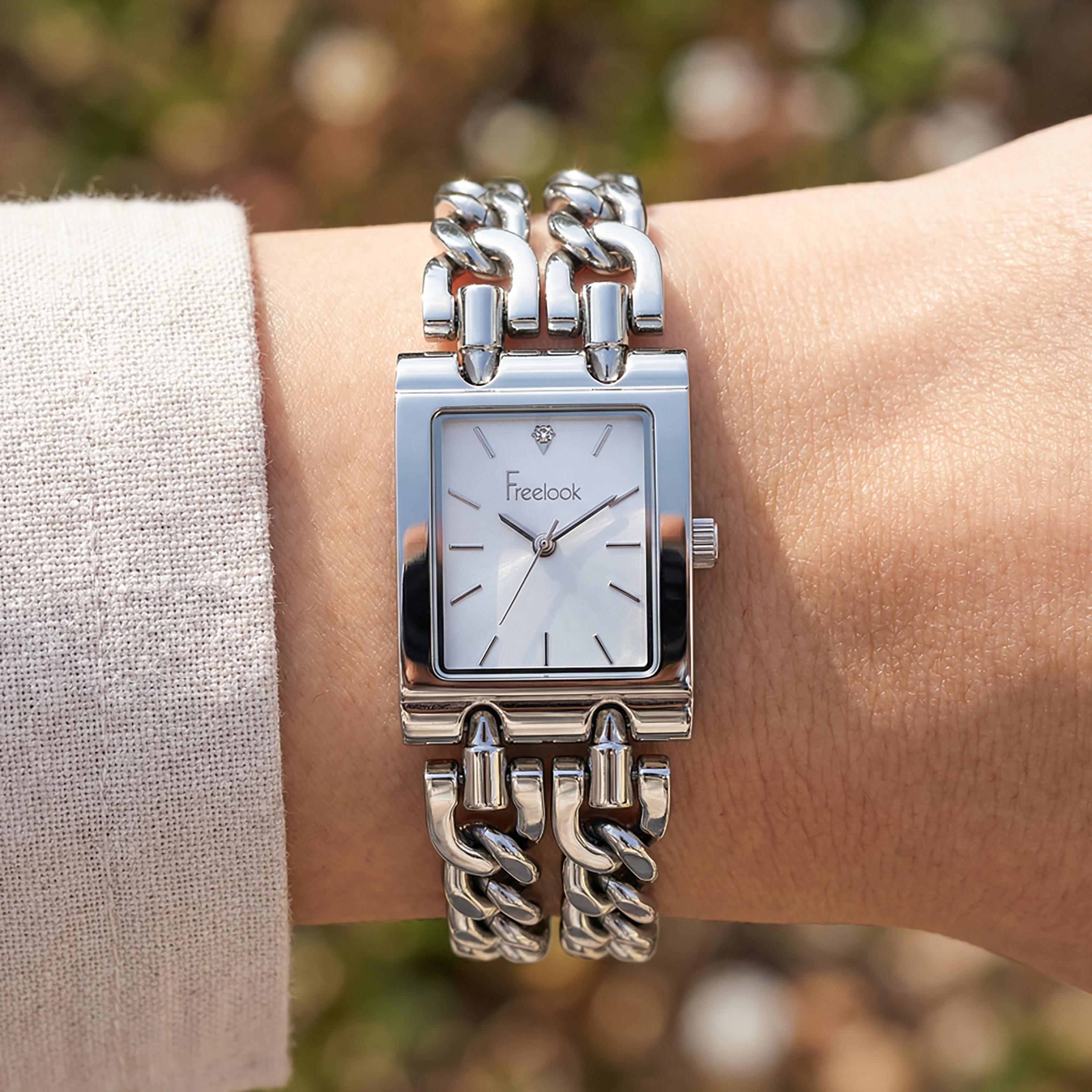 Freelook Jolie Silver Stainless Steel Watch for Women | FL.1.10538-1-women-watchesandjewellery-watches-image-3