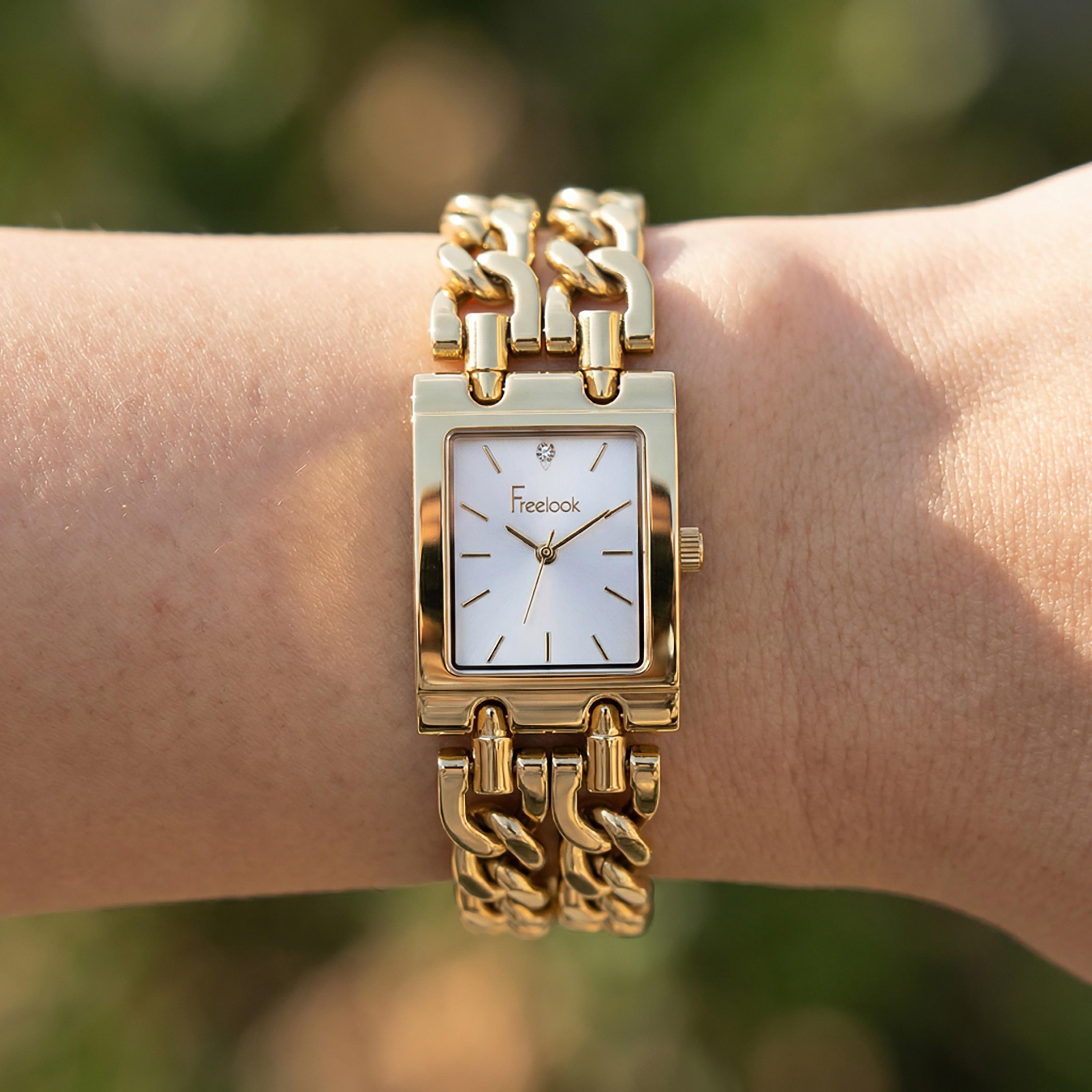 Freelook Jolie Gold Stainless Steel Watch for Women | FL.1.10538-2-women-watchesandjewellery-watches-image-3