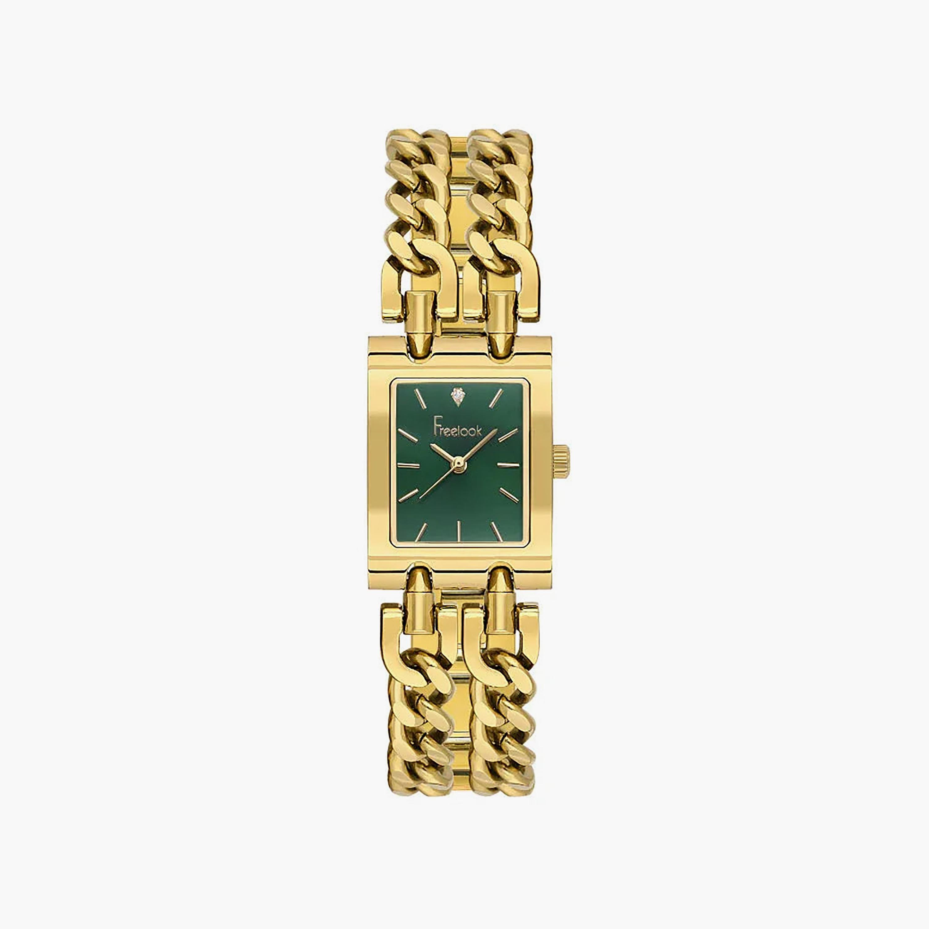 Freelook Jolie Gold Stainless Steel Watch for Women | FL.1.10538-3-women-watchesandjewellery-watches-image-1