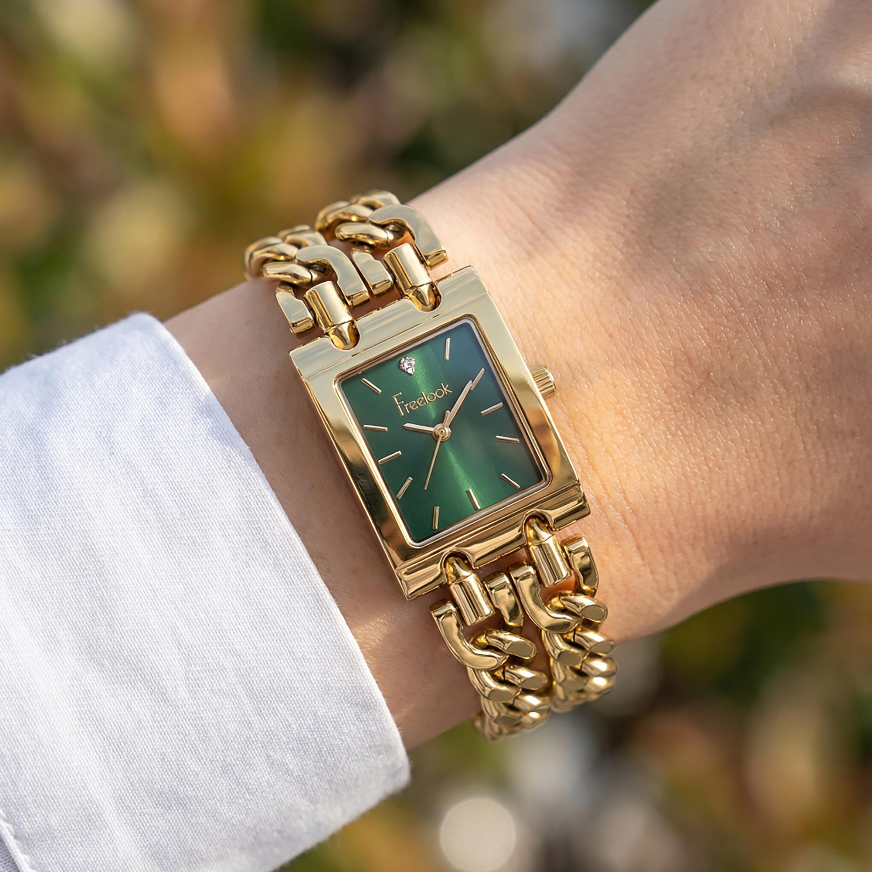 Freelook Jolie Gold Stainless Steel Watch for Women | FL.1.10538-3-women-watchesandjewellery-watches-image-3