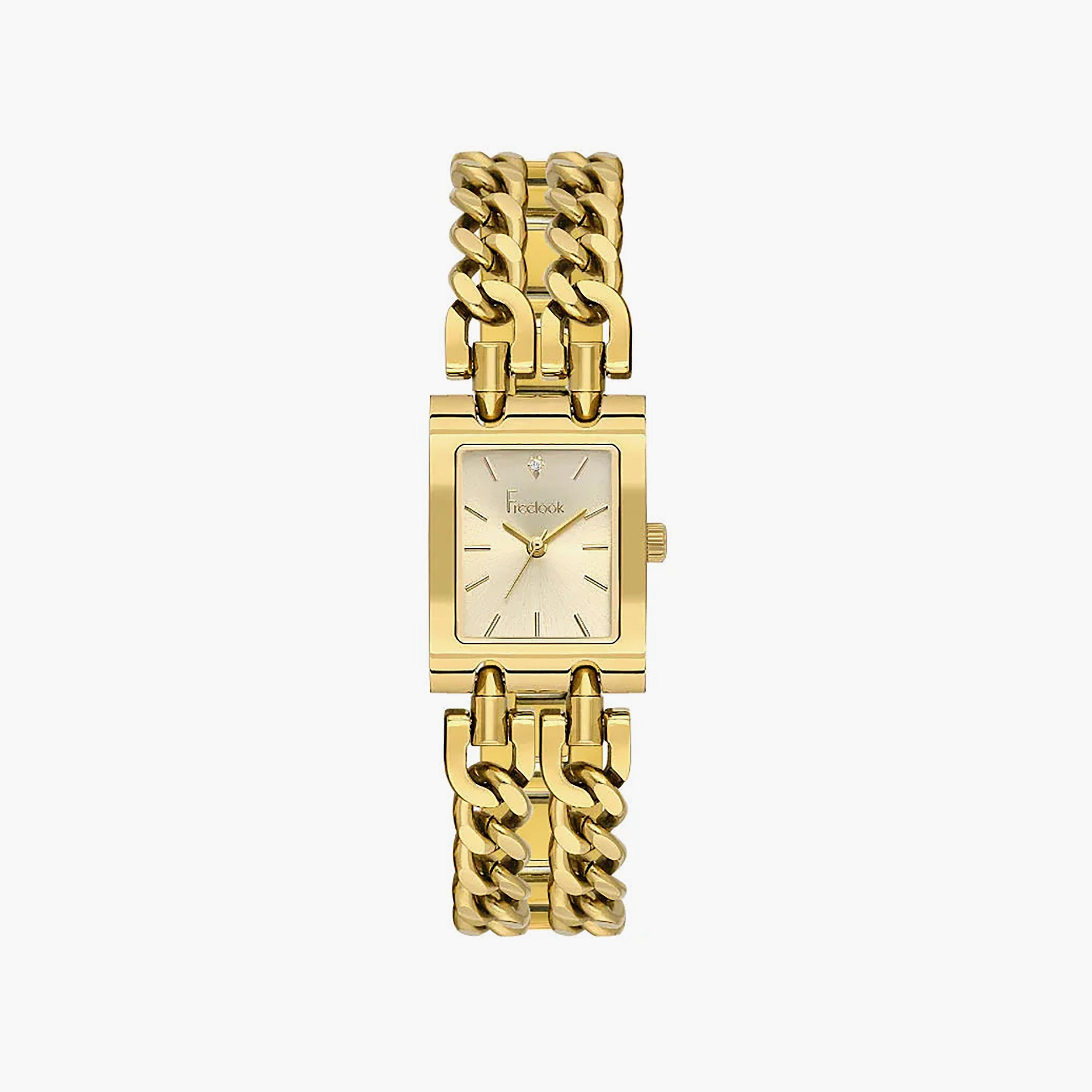 Freelook Jolie Gold Stainless Steel Watch for Women | FL.1.10538-4-women-watchesandjewellery-watches-image-1