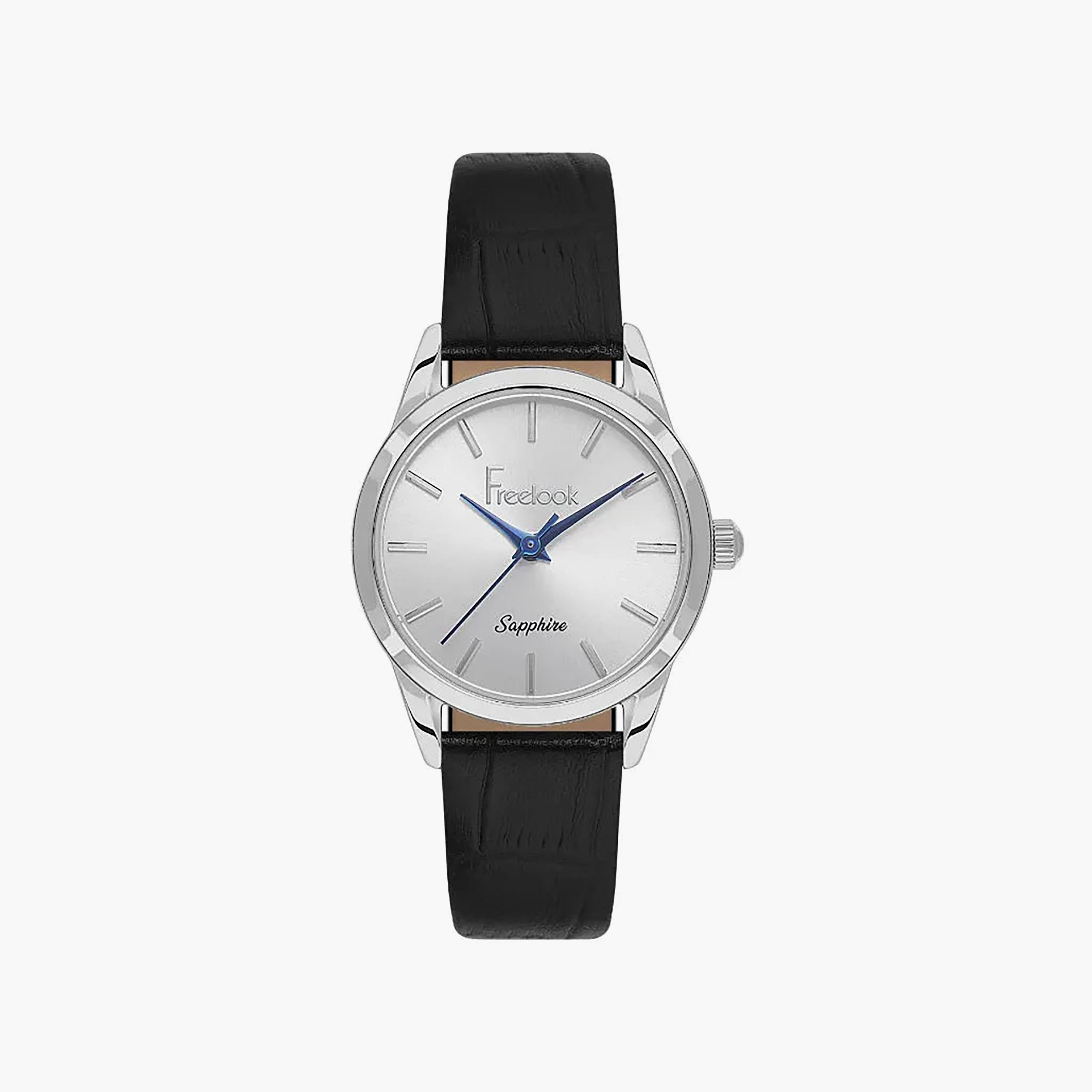 Freelook Naturelle Black Leather Watch for Women | FL.1.10541-1-women-watchesandjewellery-watches-image-1