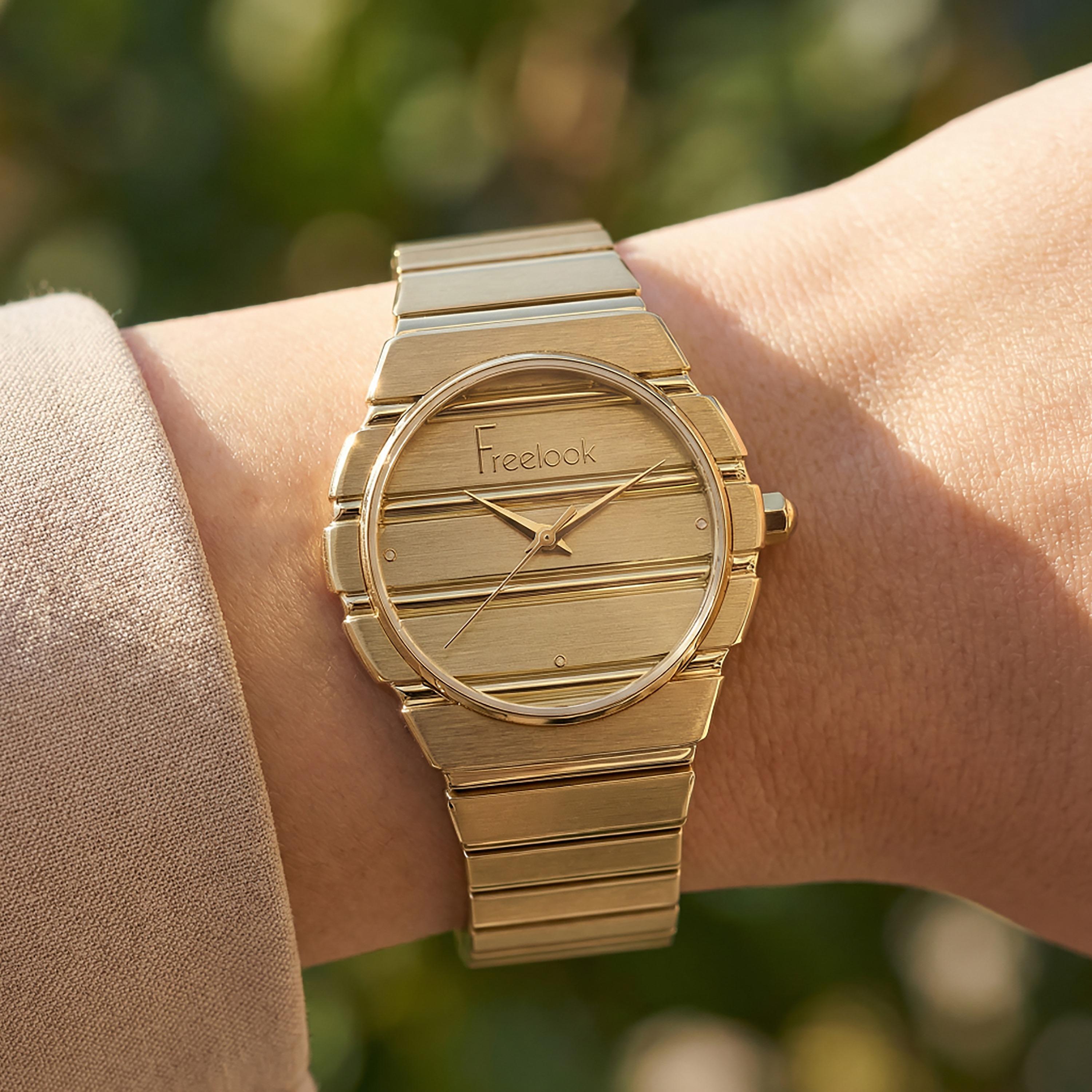 Freelook Charmant Gold Stainless Steel Watch for Women | FL.1.10543-2-women-watchesandjewellery-watches-image-3