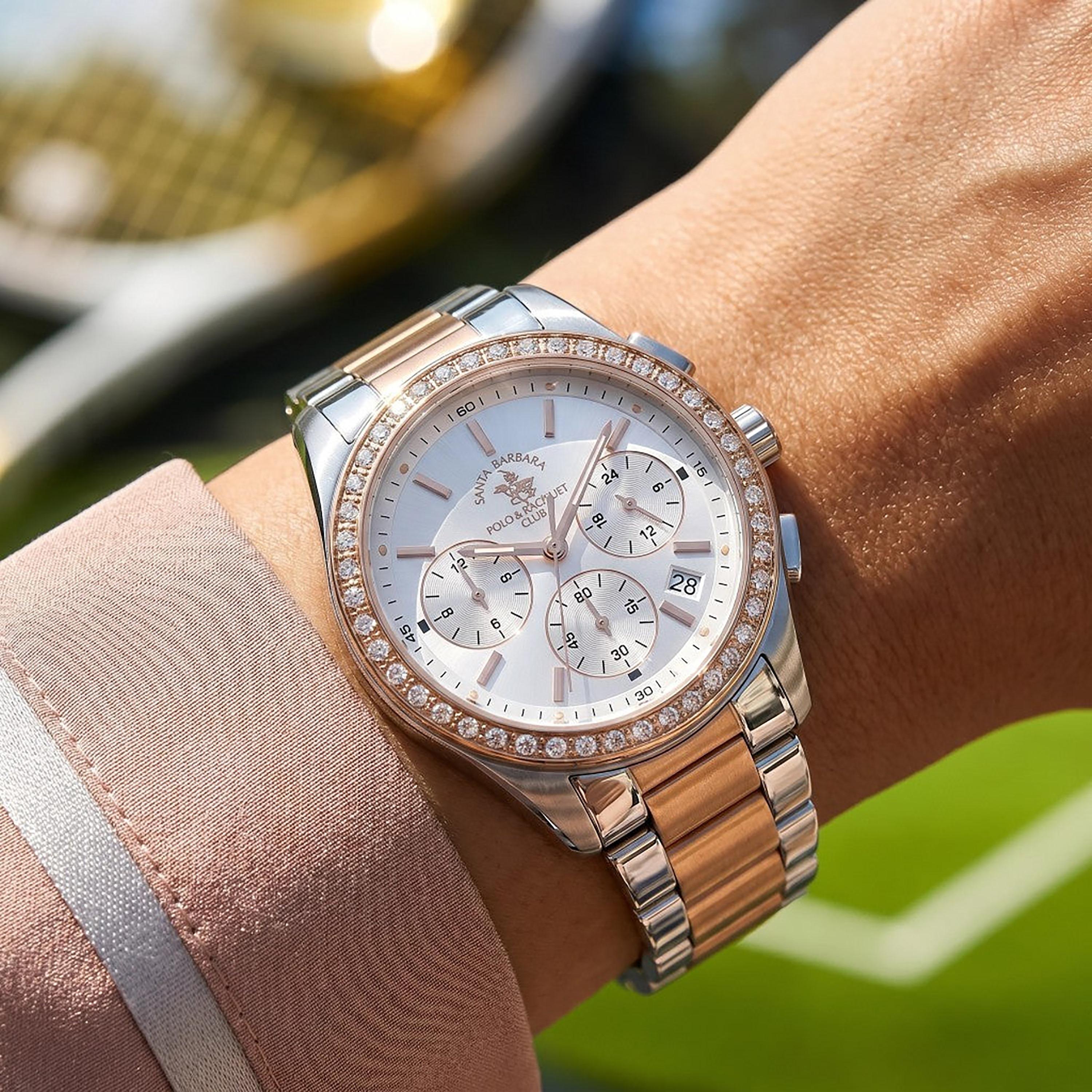 Santa Barbara Polo   Racquet Club Unique Silver and Rose Gold Stainless Steel Watch for Women | SB.1.10555-5-women-watchesandjewellery-watches-image-3