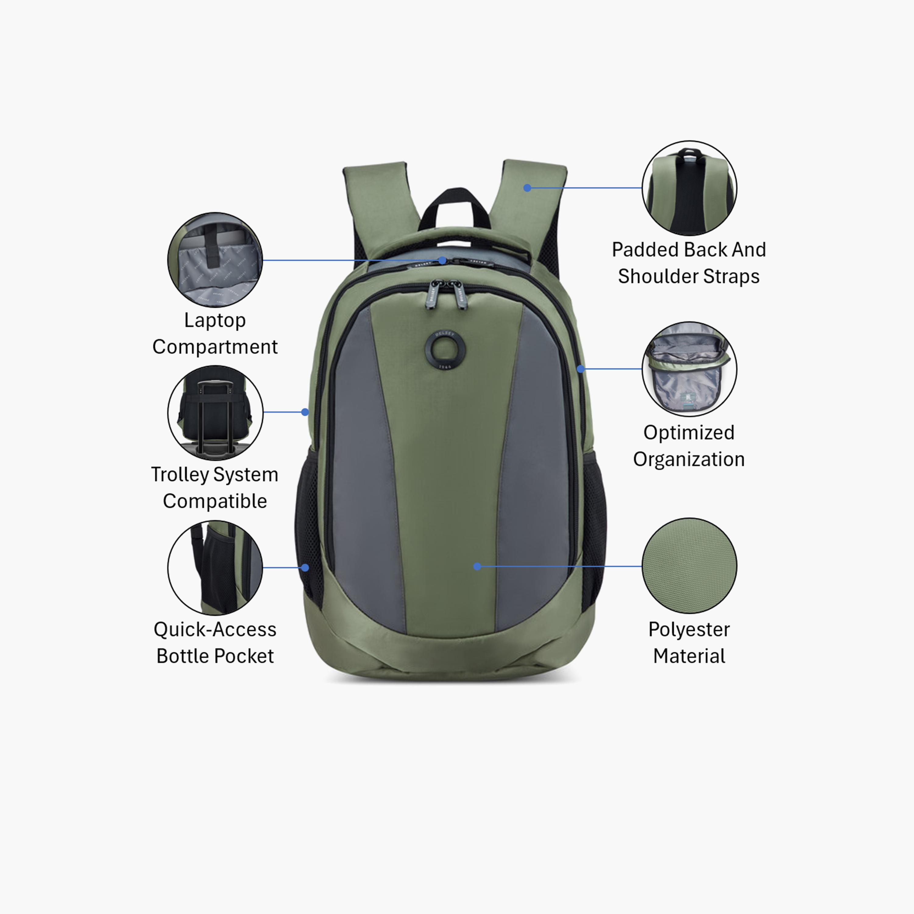 Delsey Paris 27 L | 15.6 Inches George Laptop Backpack, Polyester, Adjustable Strap | 3613600-women-bagsandwallets-backpacks-image-3