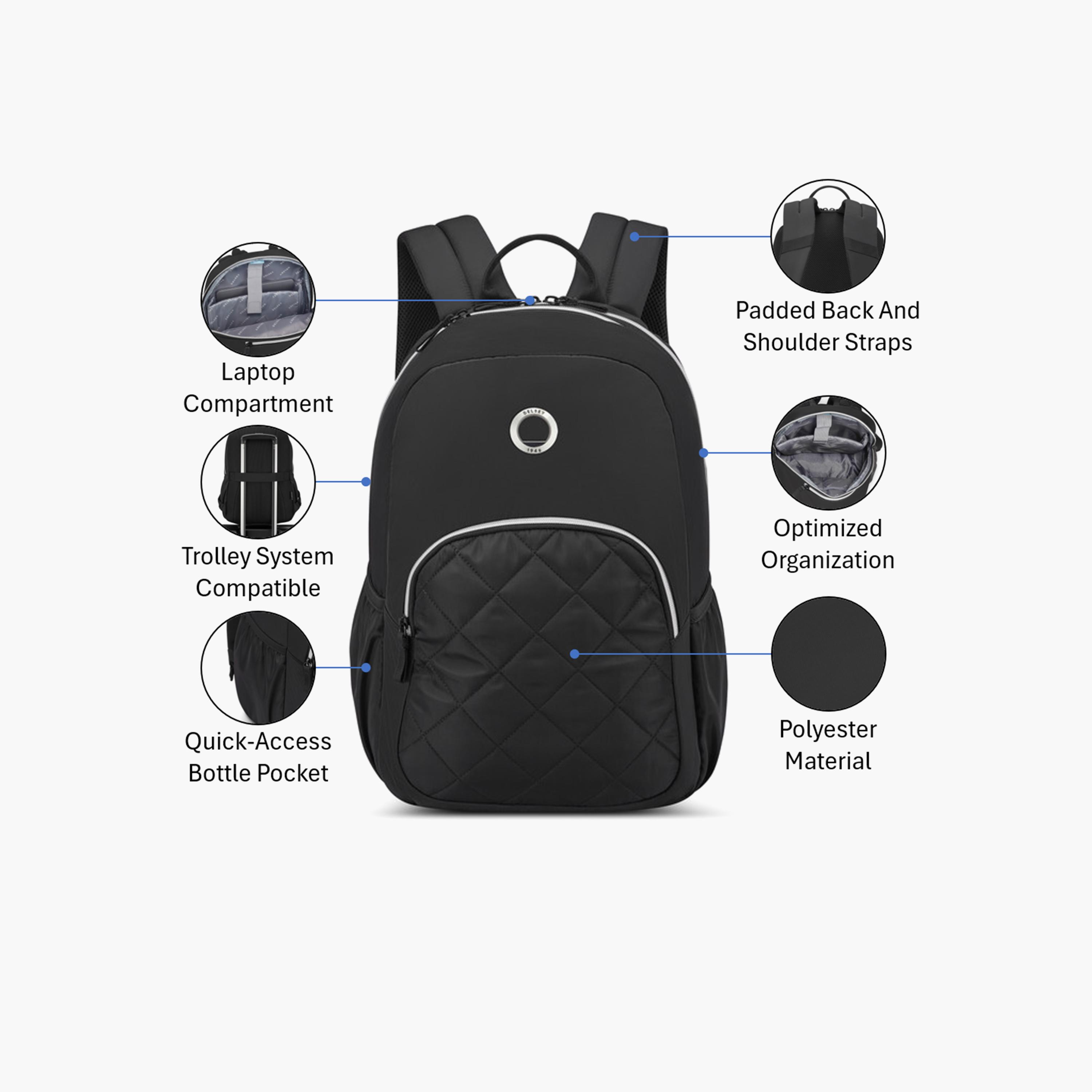 Delsey Paris 25 L | 15.6 Inches Karen Laptop Backpack, Polyester, Adjustable Strap | 3620600-women-bagsandwallets-backpacks-image-3