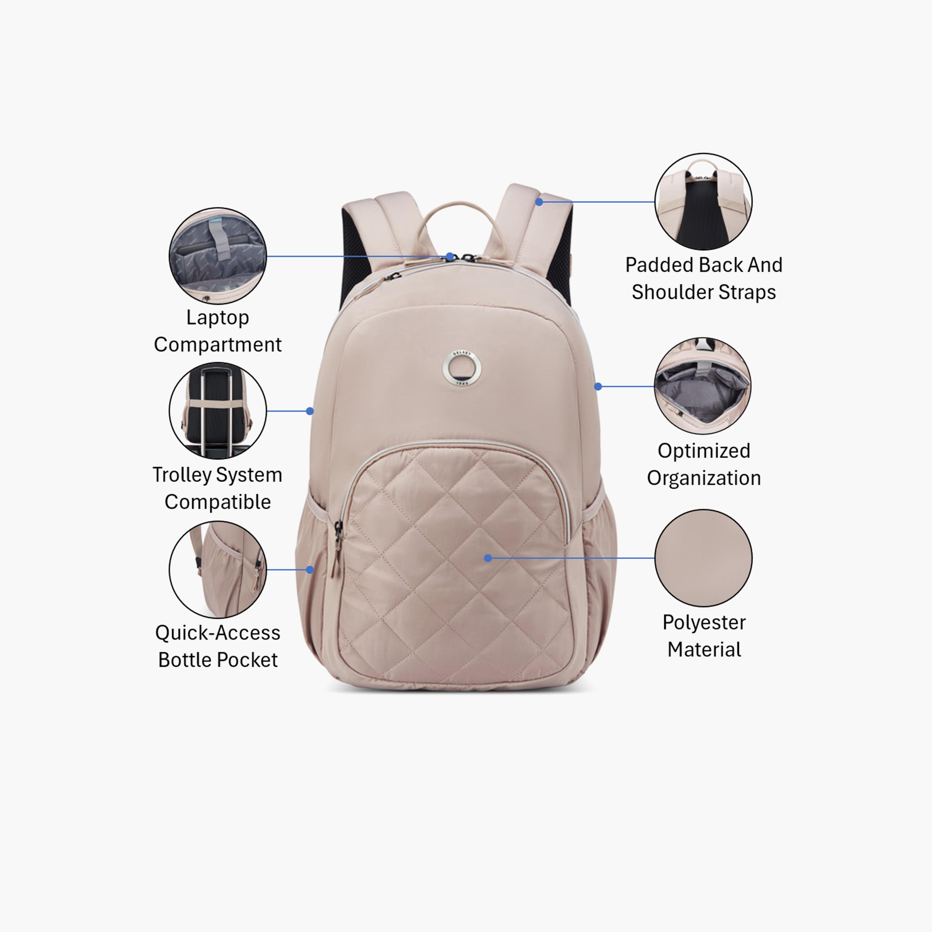 Delsey Paris 25 L | 15.6 Inches Karen Laptop Backpack, Polyester, Adjustable Strap | 3620600-women-bagsandwallets-backpacks-image-3