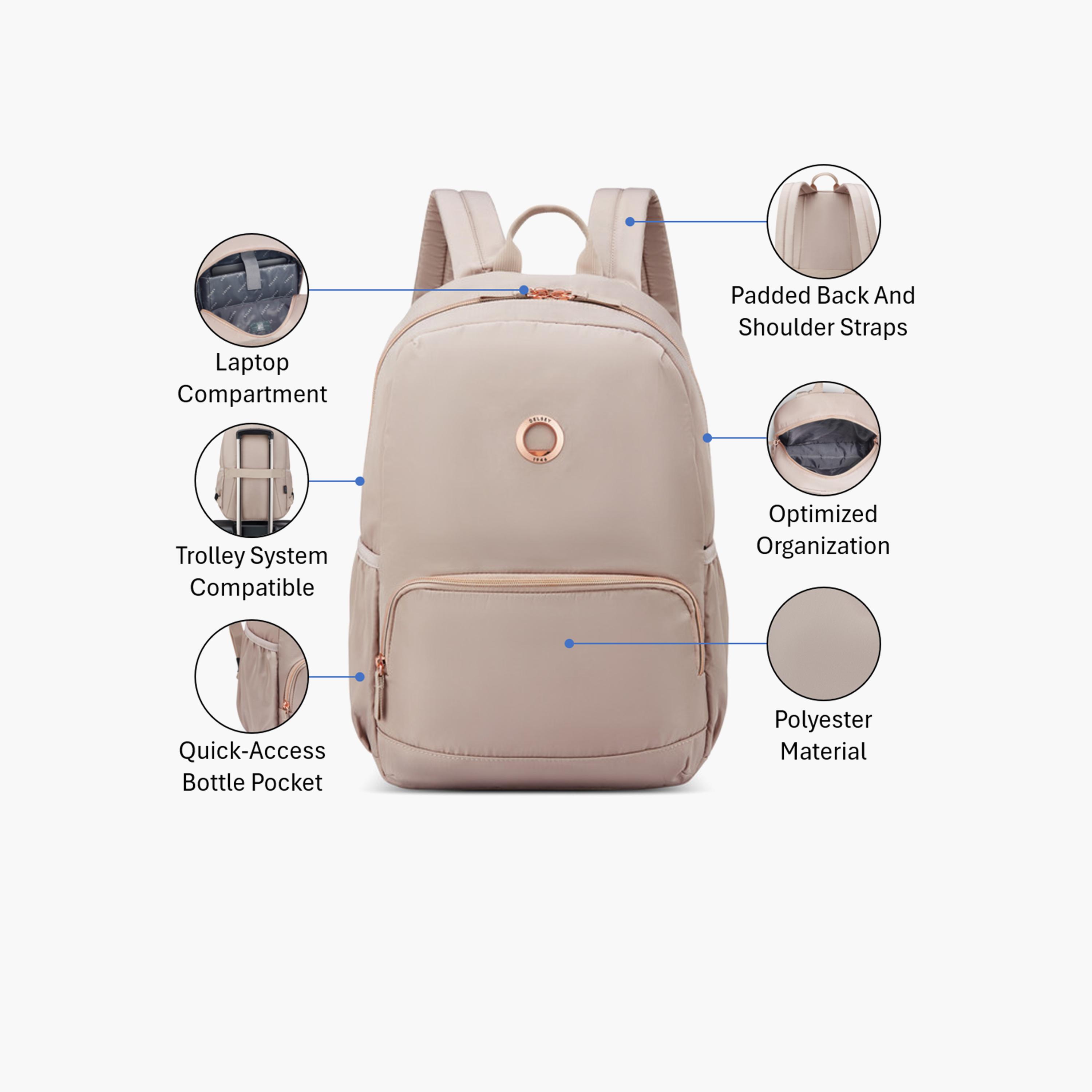 Delsey Paris 24.41 L | 15.6 Inches Sunny 1 Laptop Backpack, Polyester, Adjustable Strap | 3622600-women-bagsandwallets-backpacks-image-3