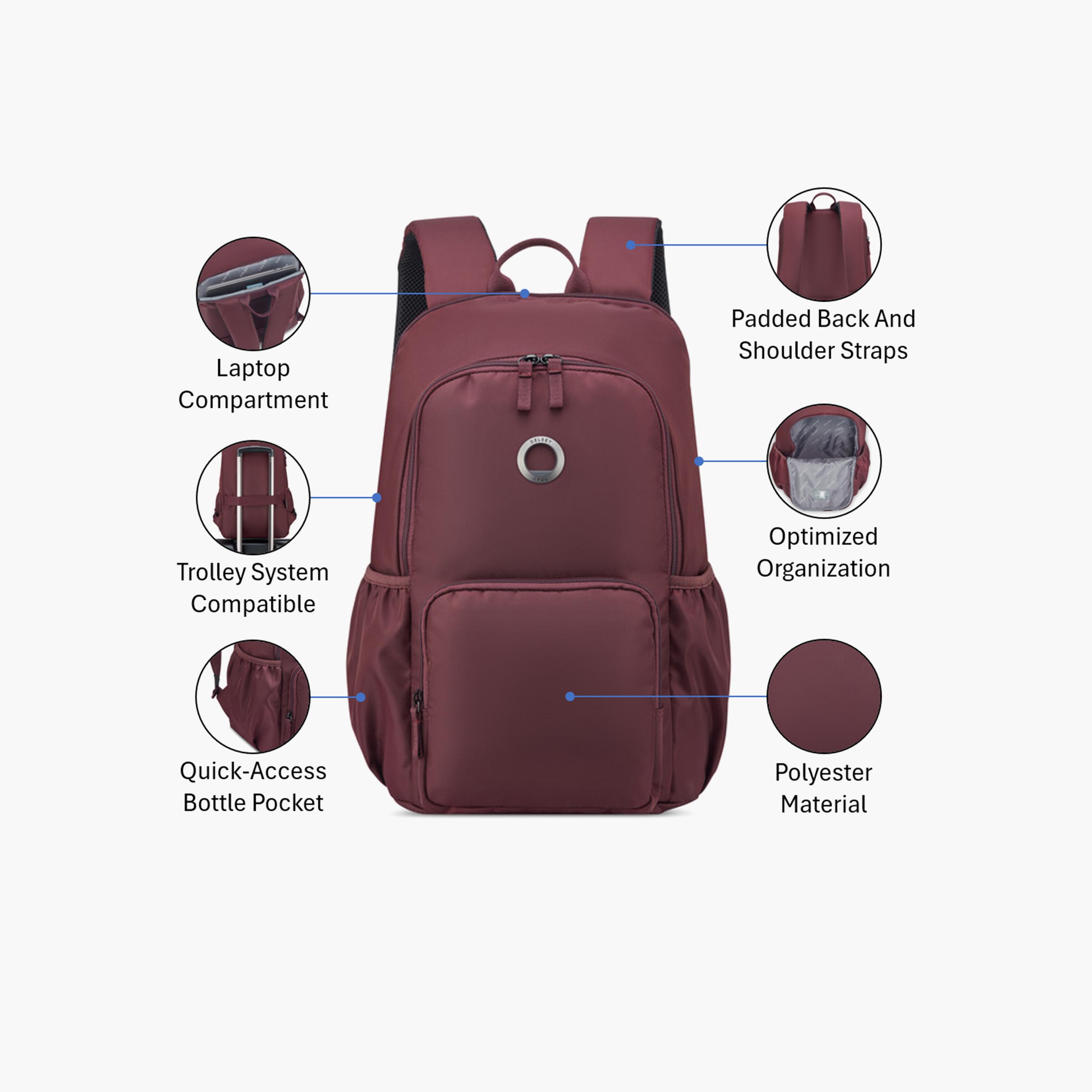 Delsey Paris 20 L | 15.6 Inches Sunny 2 Laptop Backpack, Polyester, Adjustable Strap | 36226010-women-bagsandwallets-backpacks-image-3