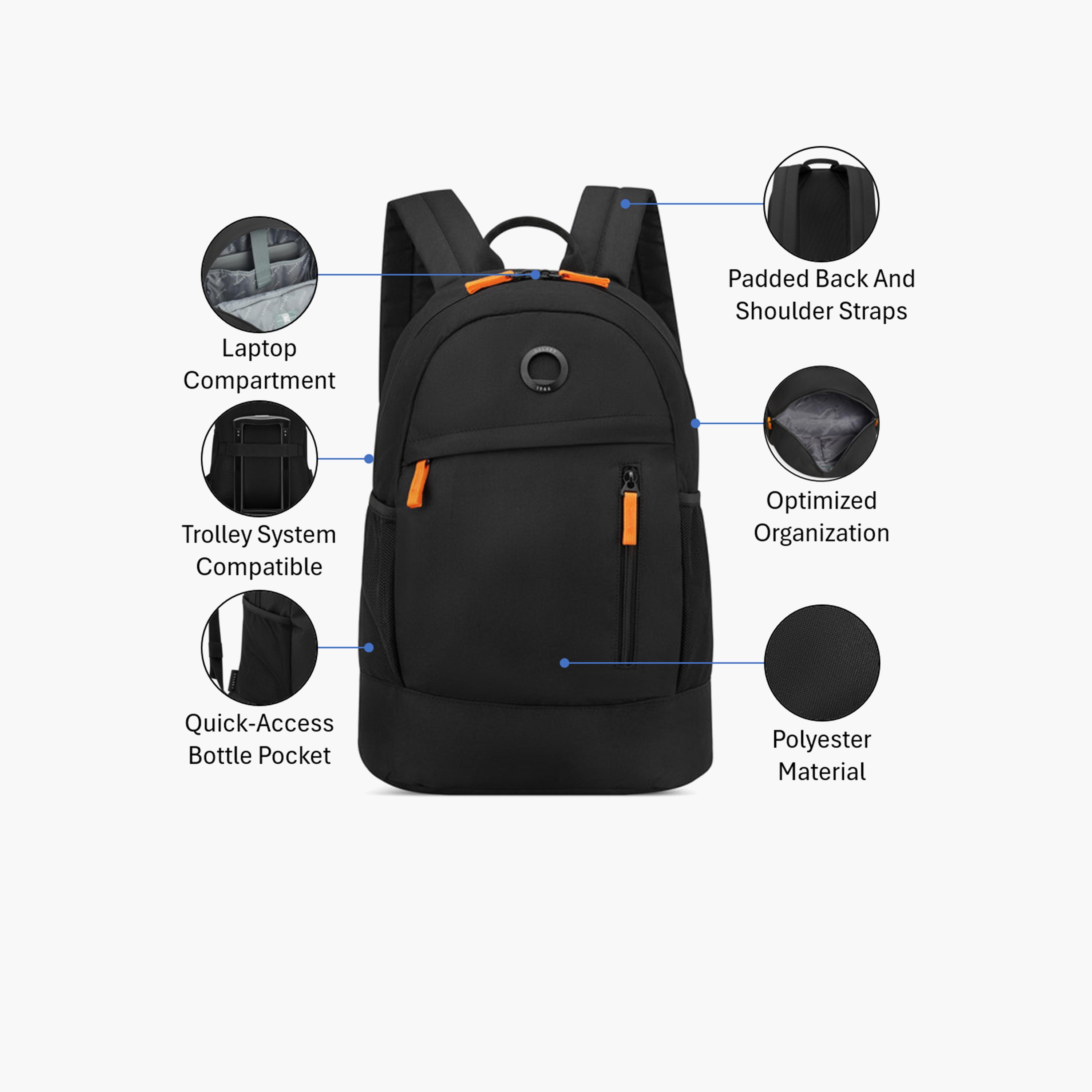 Delsey Paris 20 L | 15.6 Inches Kylian Laptop Backpack, Polyester, Adjustable Strap | 36286000-women-bagsandwallets-backpacks-image-3
