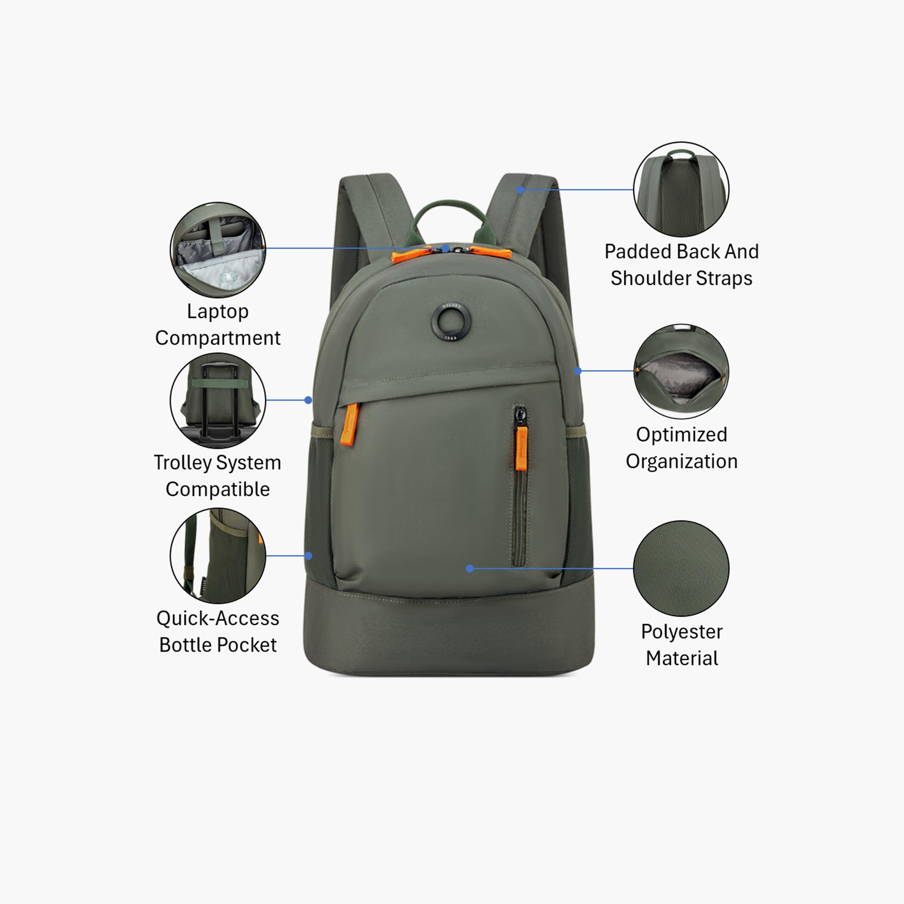 Delsey Paris 20 L | 15.6 Inches Kylian Laptop Backpack, Polyester, Adjustable Strap | 36286000-women-bagsandwallets-backpacks-image-3
