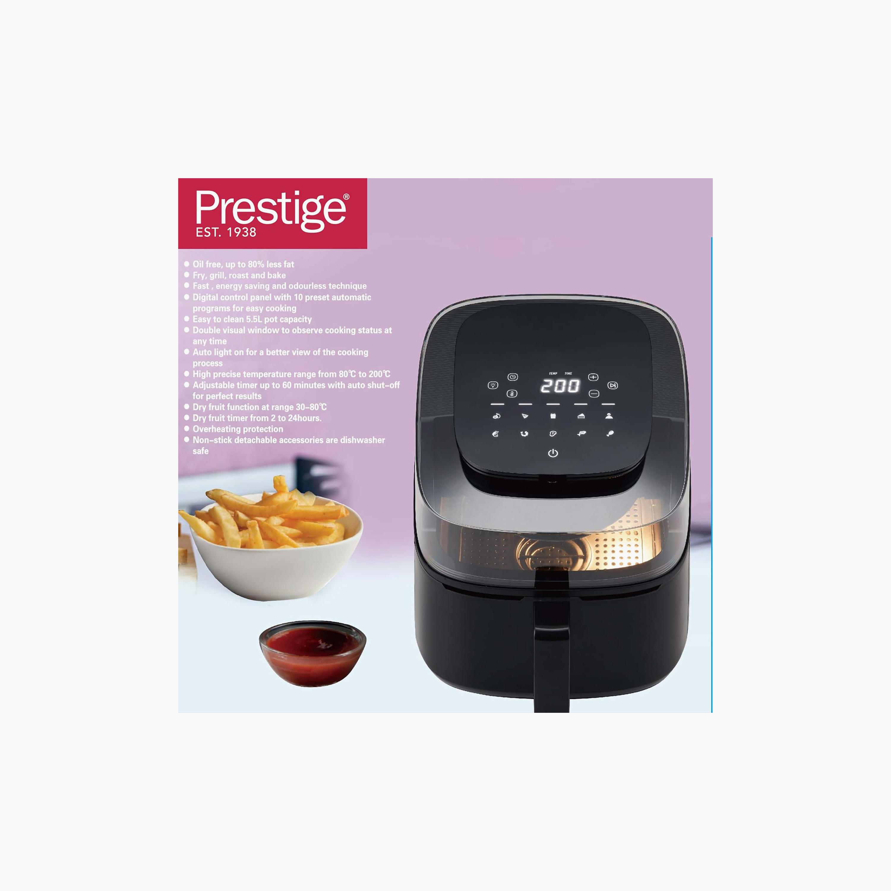 مقلاة هوائية بريستيج 1500 واط، سعة 5.5 لتر، لون أسود | PR50320-household-appliances-kitchenappliances-airfryers-image-4