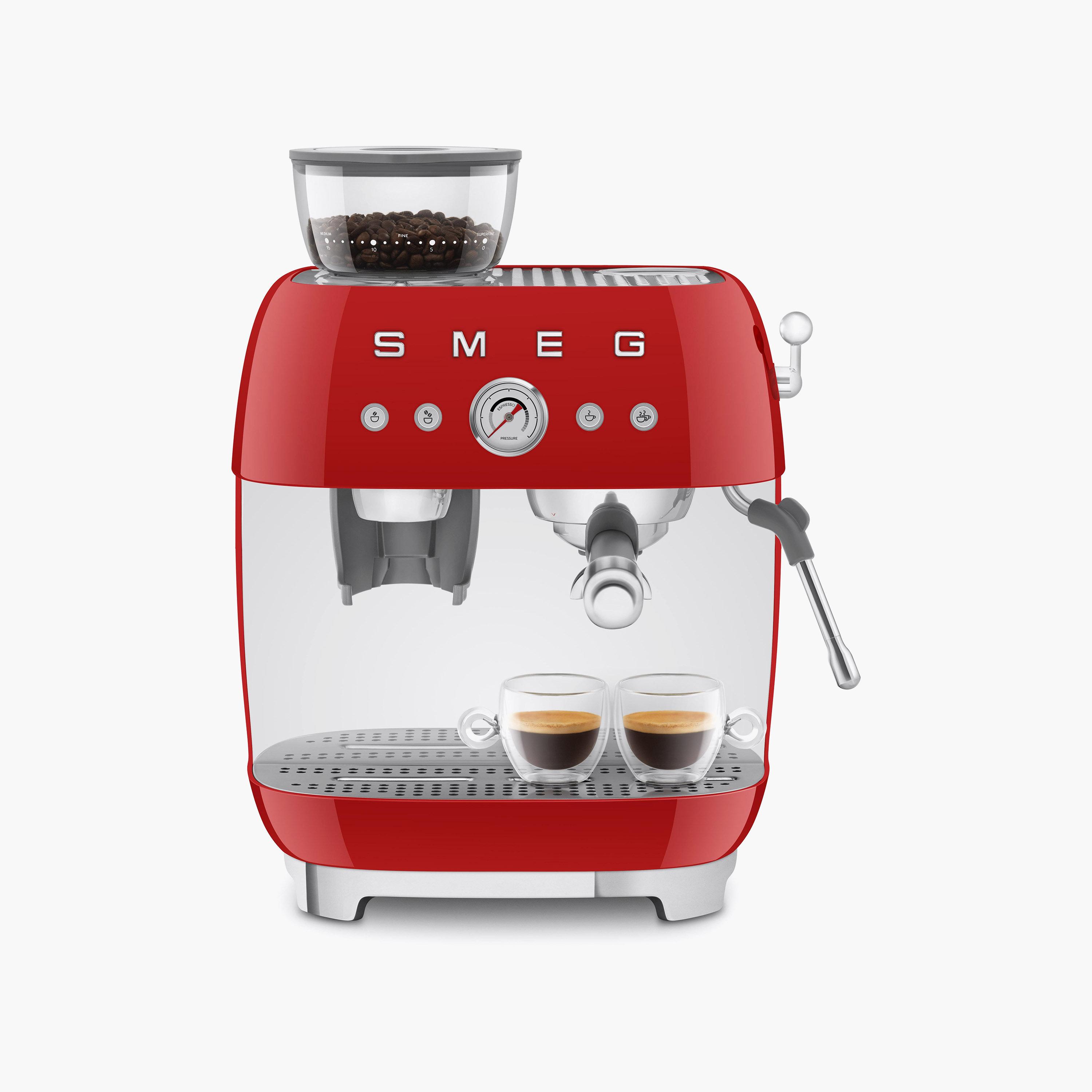 Smeg Espresso Coffee Machine with Grinder Red | EGF03RDUK-PROMO_EMAX_AE_ADIB_240926-image-1