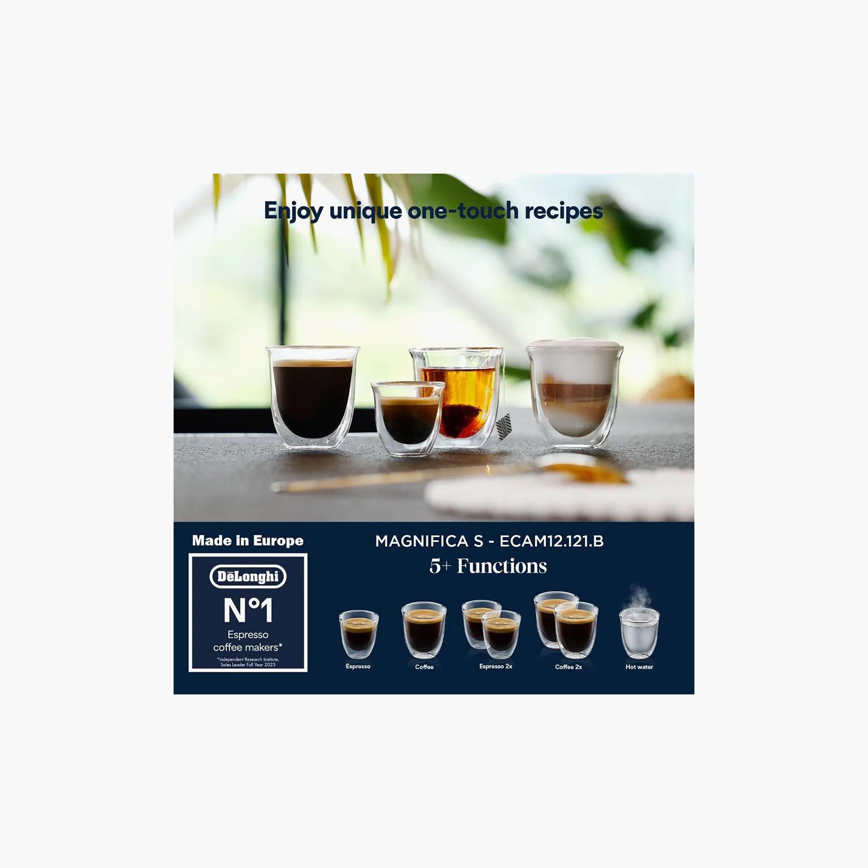 Delonghi Magnifica S Fully Automatic Bean To Cup Coffee Machine Black | ECAM12.121.B-PROMO_EMAX_AE_ADIB_240926-image-3