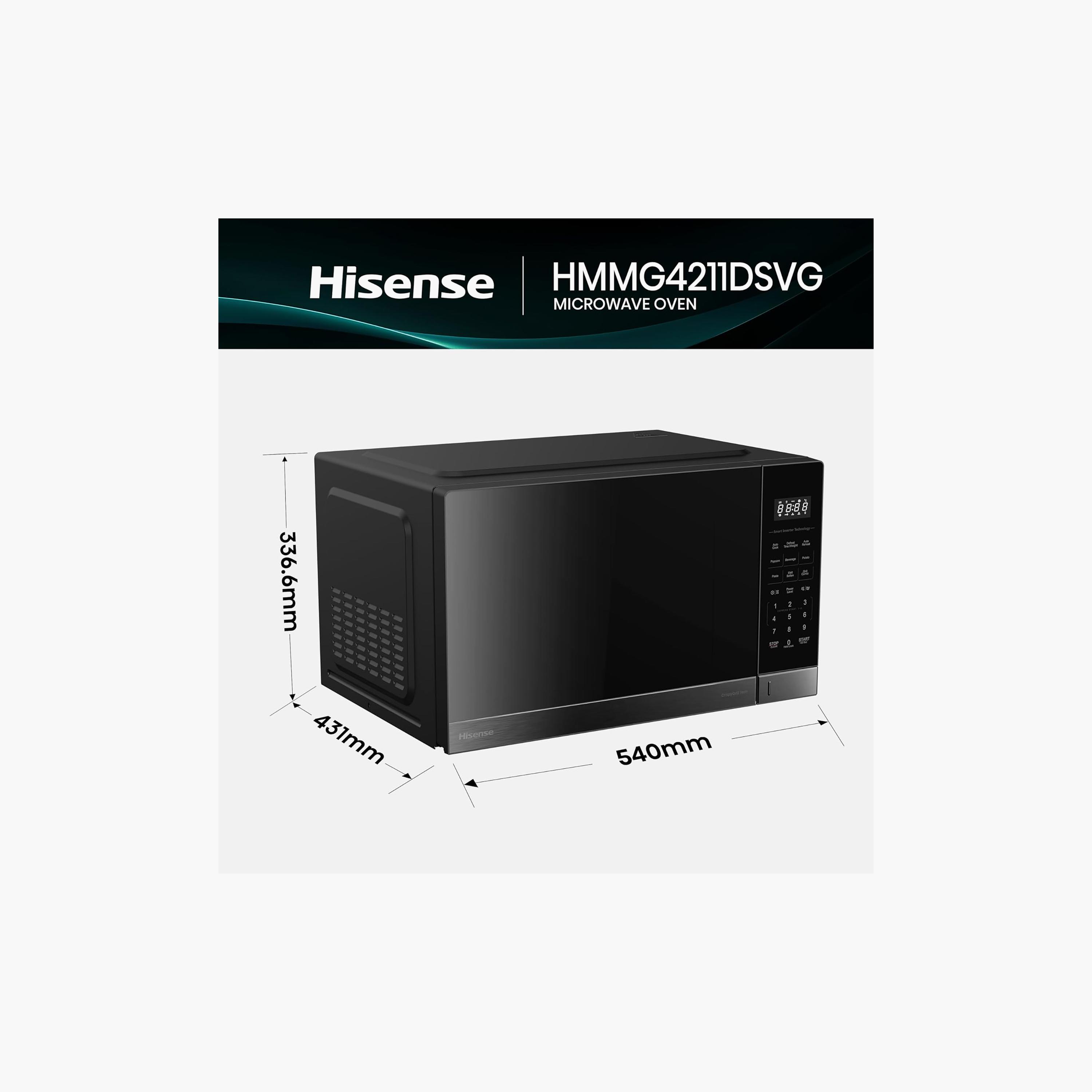 HISENSE Microwave 42L 1000W 10 Levels Black Finish | HMMG4211DSVG-household-appliances-kitchenappliances-microwavesandovens-image-8