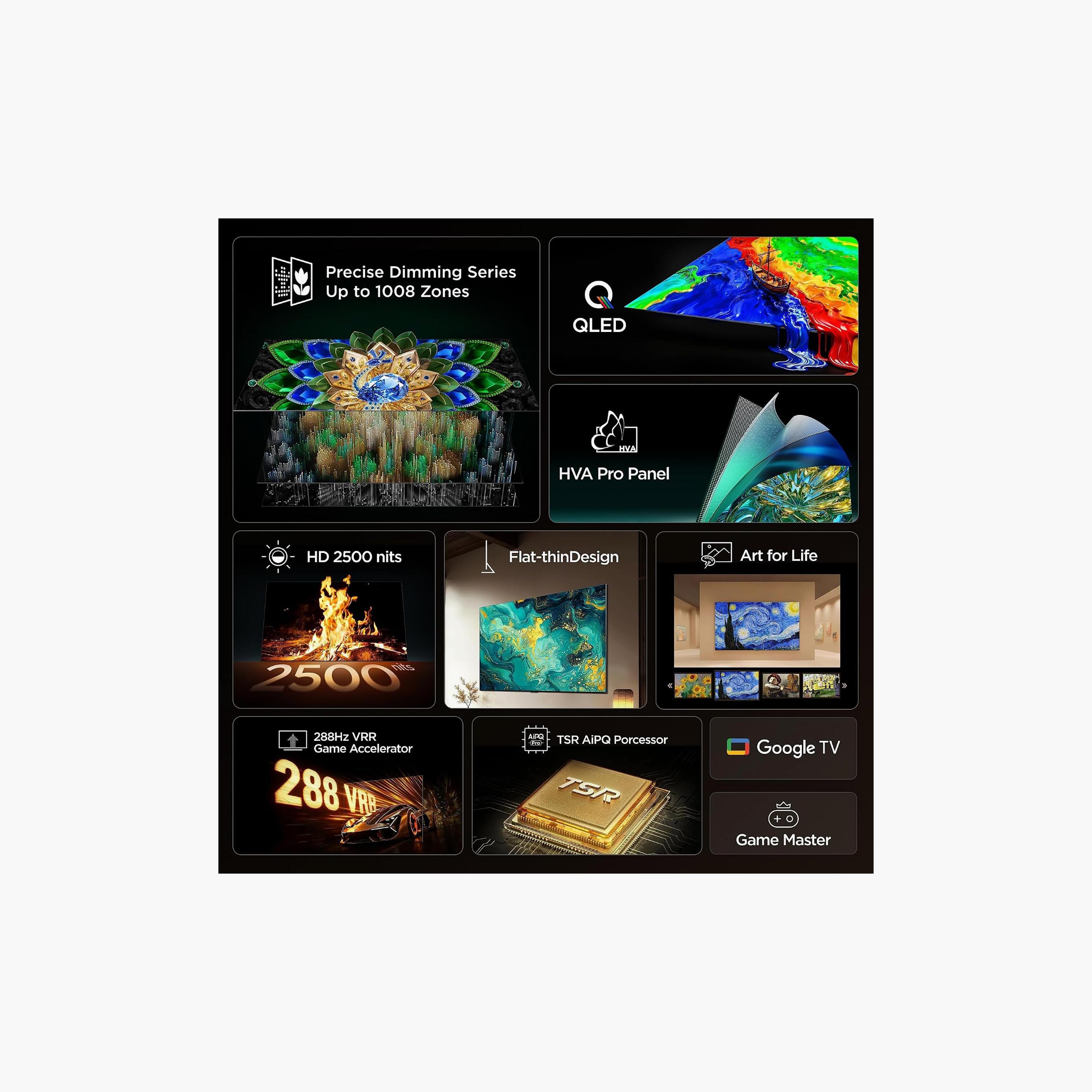 TCL 75 inch QD-Mini LED Google TV Bluetooth 5.4 144 Hz 2500 nits 75A400U-electronics-televisionandvideo-image-9
