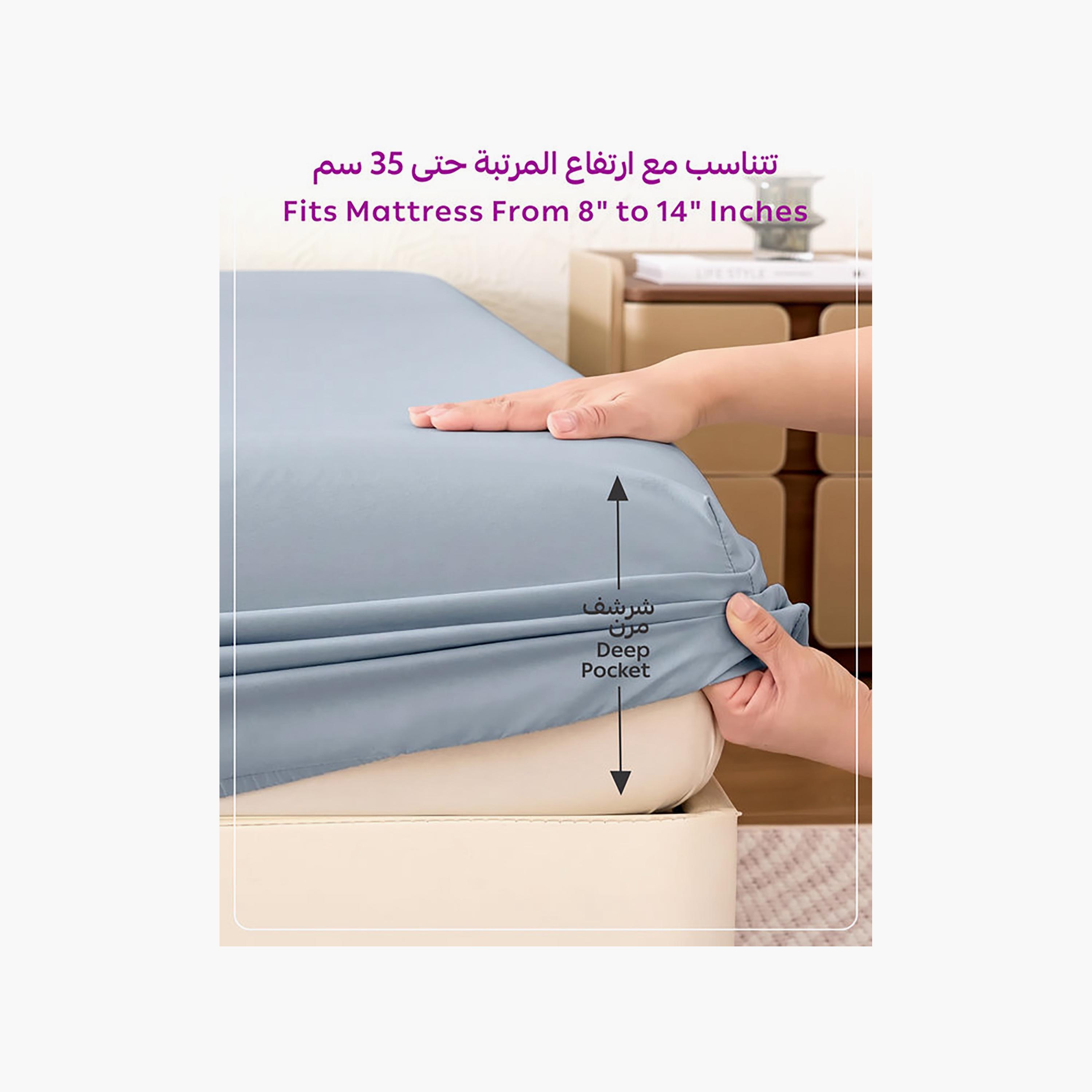ملاءة سرير دونيتيلا الحديثة المضادة للحساسية مقاس سوبر كينج - 200 × 200 سم-household-bedding-sheetsandpillowcases-fittedsheets-image-4