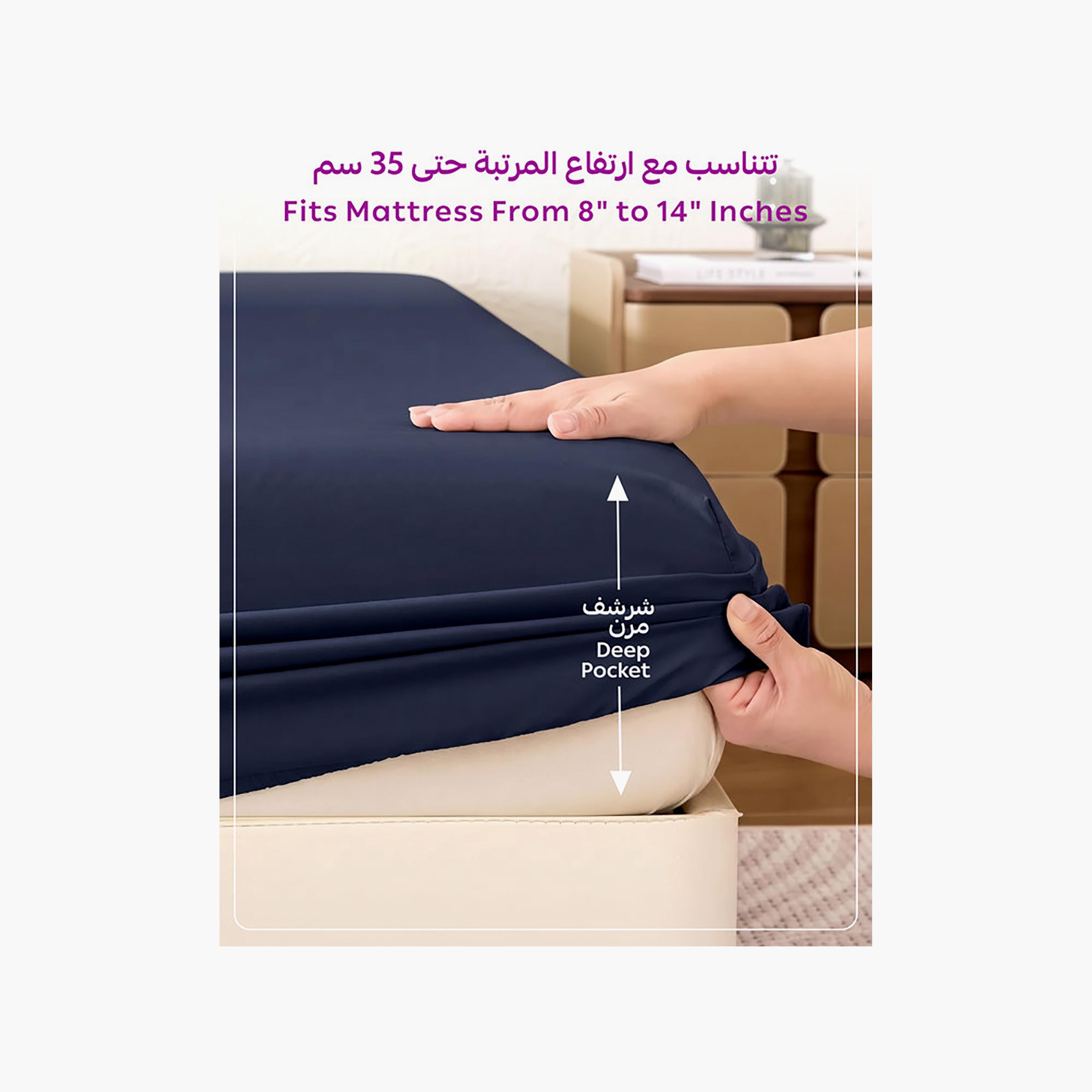 ملاءة سرير دونيتيلا الحديثة المضادة للحساسية مقاس سوبر كينج - 200 × 200 سم-household-bedding-sheetsandpillowcases-fittedsheets-image-5