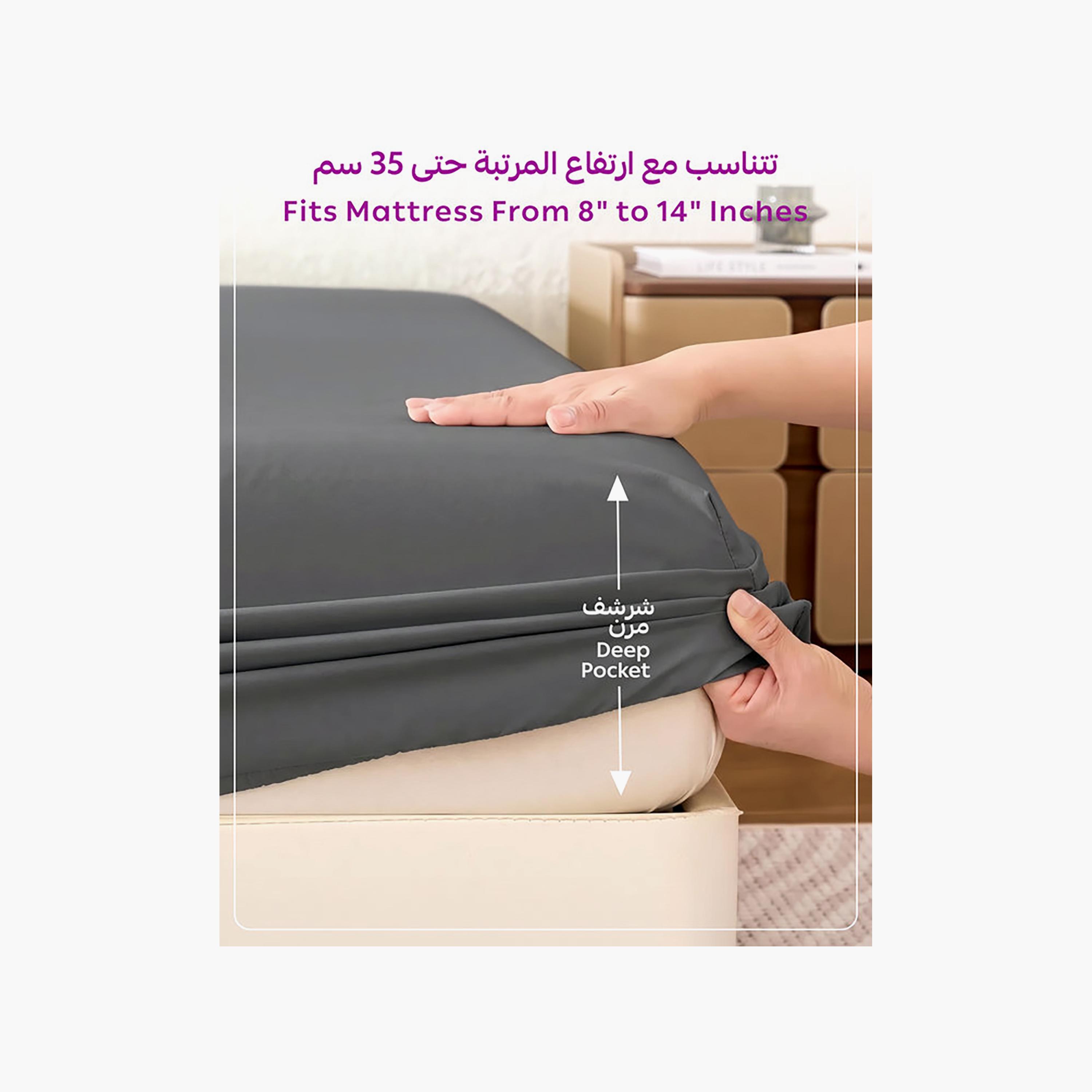 ملاءة سرير دونيتيلا الحديثة المضادة للحساسية مقاس سوبر كينج - 200 × 200 سم-household-bedding-sheetsandpillowcases-fittedsheets-image-5