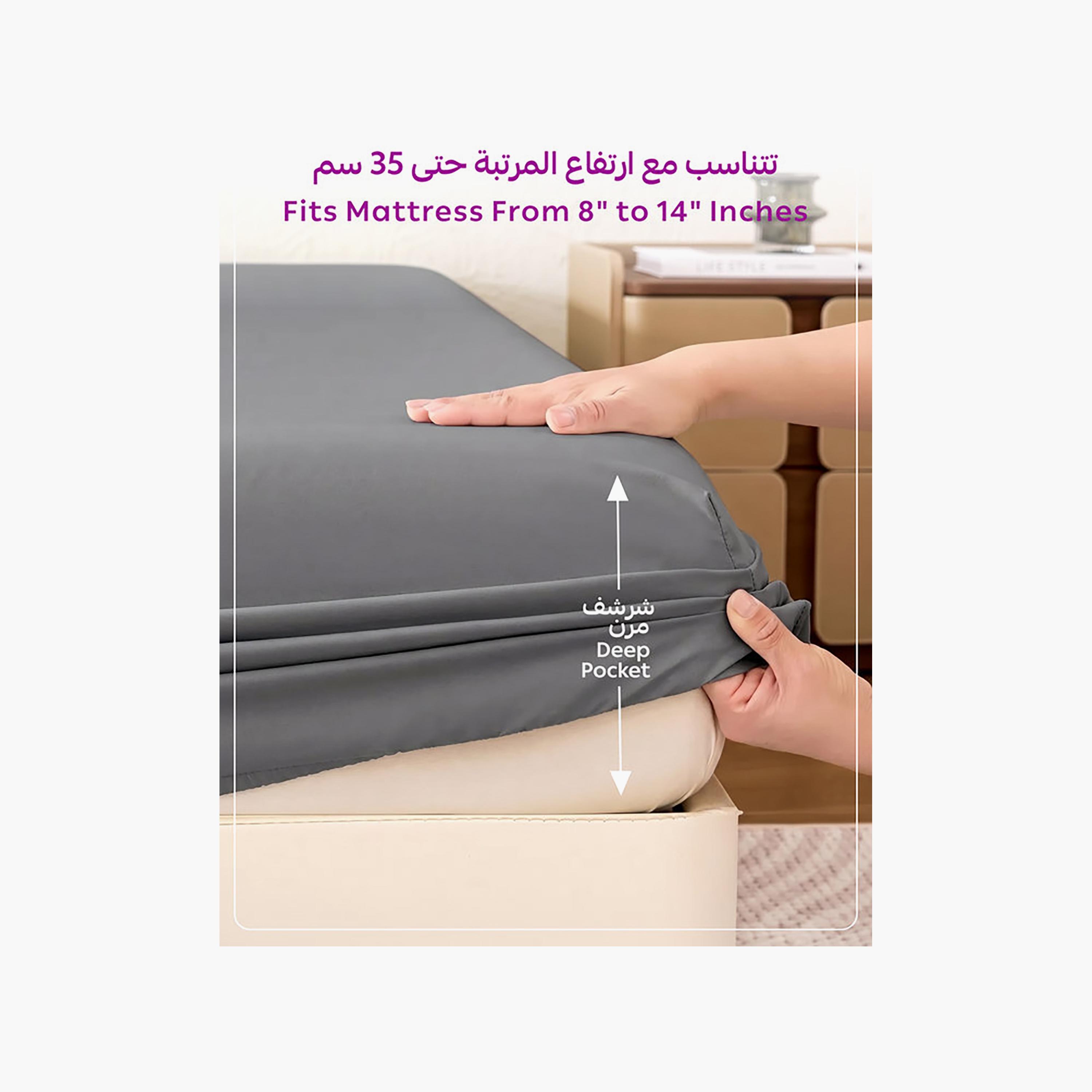 ملاءة سرير دونيتيلا الحديثة المضادة للحساسية مقاس سوبر كينج - 200 × 200 سم-household-bedding-sheetsandpillowcases-fittedsheets-image-5
