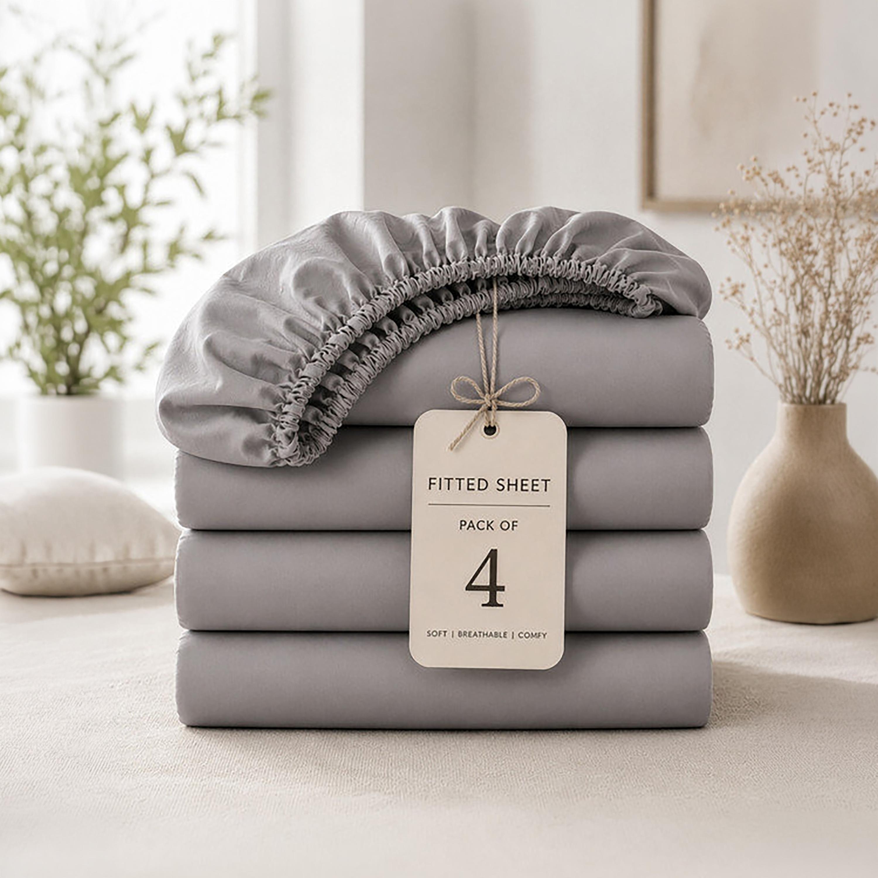 ملاءة سرير دونيتيلا الحديثة المضادة للحساسية مقاس سوبر كينج - 200 × 200 سم-household-bedding-sheetsandpillowcases-fittedsheets-image-8