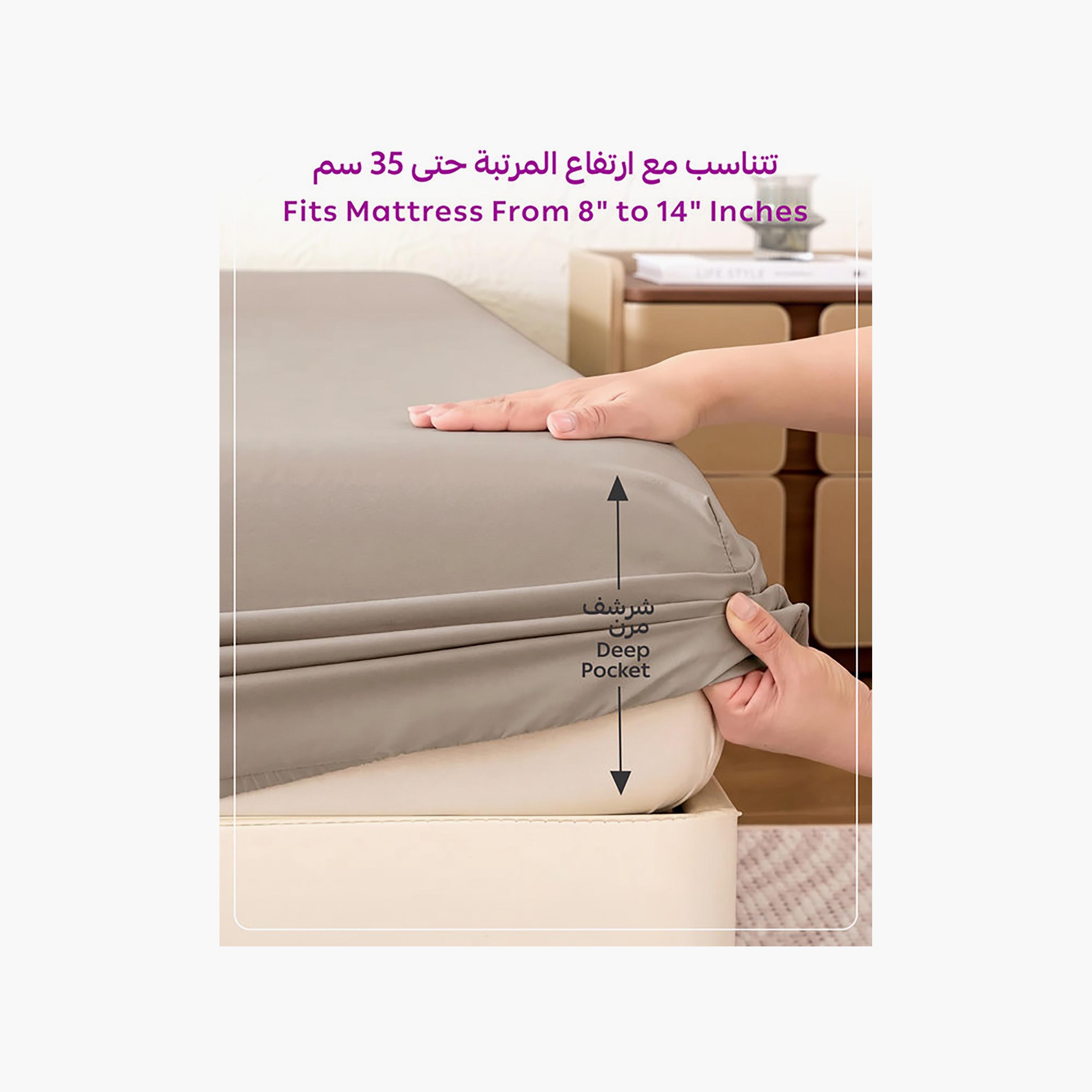 ملاءة سرير دونيتيلا الحديثة المضادة للحساسية مقاس سوبر كينج - 200 × 200 سم-household-bedding-sheetsandpillowcases-fittedsheets-image-5
