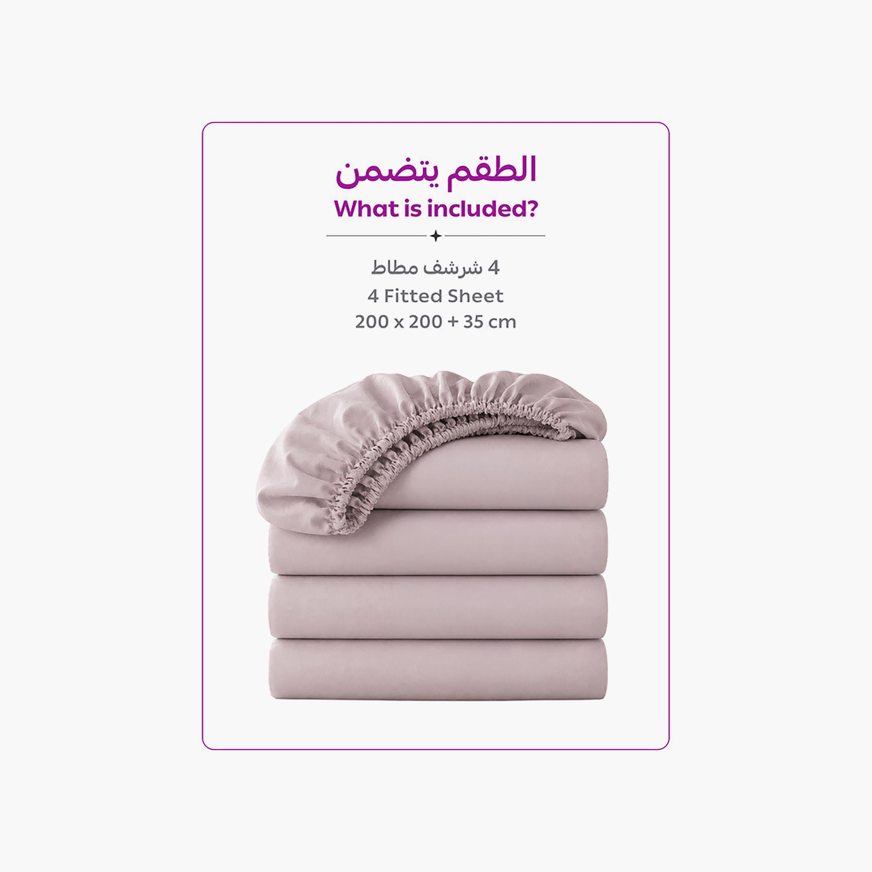 Donetella Modern Hypoallergenic Super King Fitted Sheet - 200X200Cm-household-bedding-sheetsandpillowcases-fittedsheets-image-4