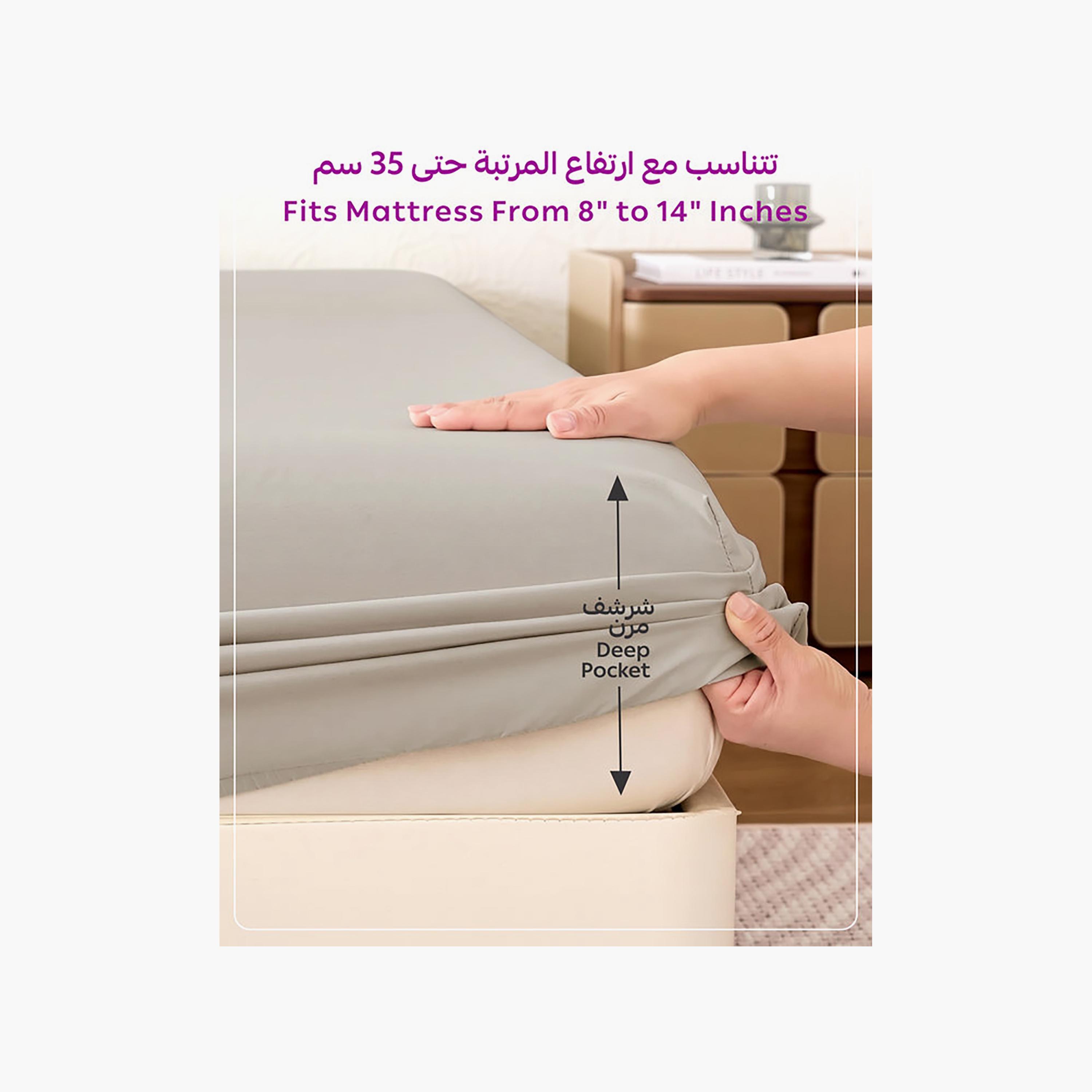 ملاءة سرير دونيتيلا الحديثة المضادة للحساسية مقاس سوبر كينج - 200 × 200 سم-household-bedding-sheetsandpillowcases-fittedsheets-image-5
