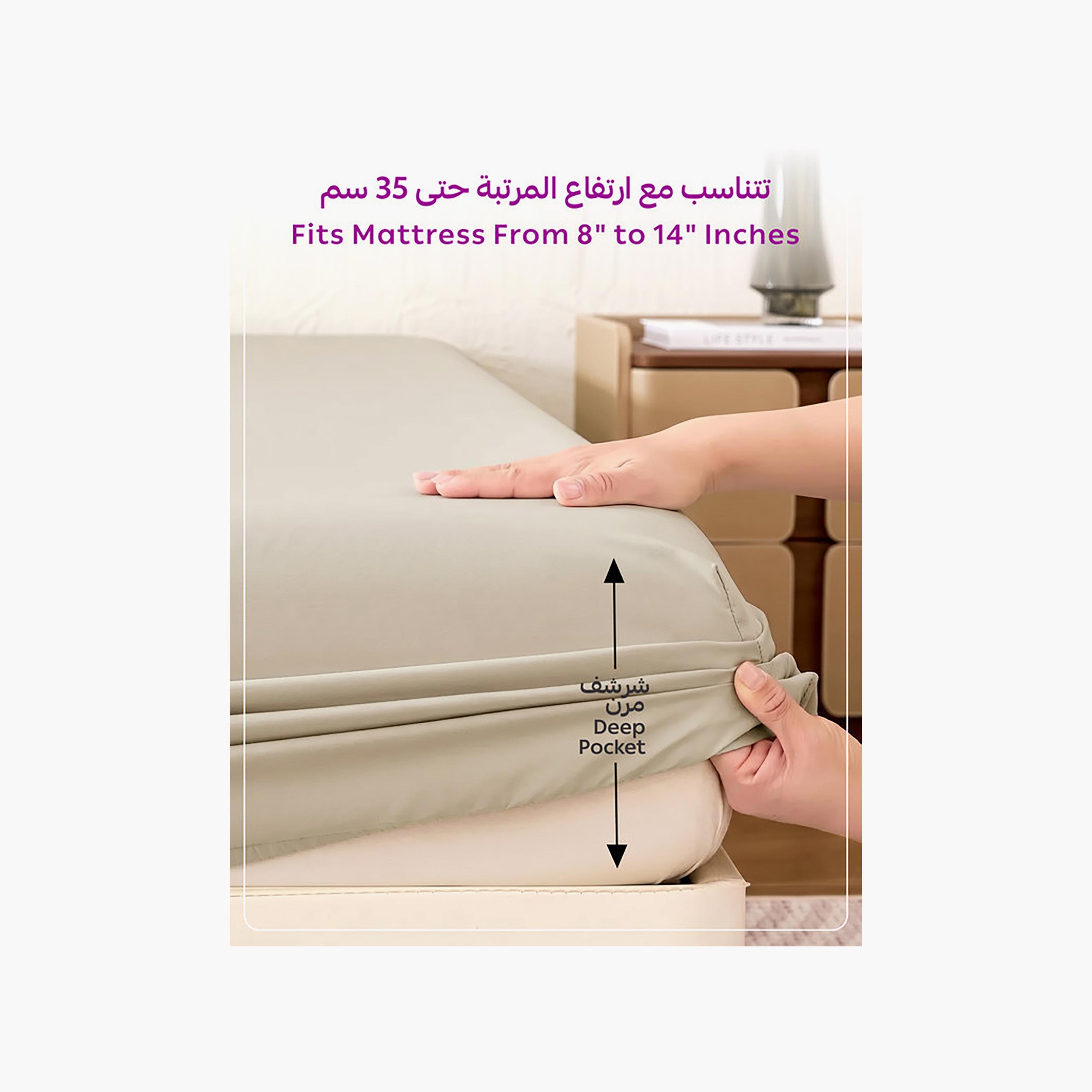 Donetella Modern Hypoallergenic King Fitted Sheet - 180X200Cm-household-bedding-sheetsandpillowcases-fittedsheets-image-3