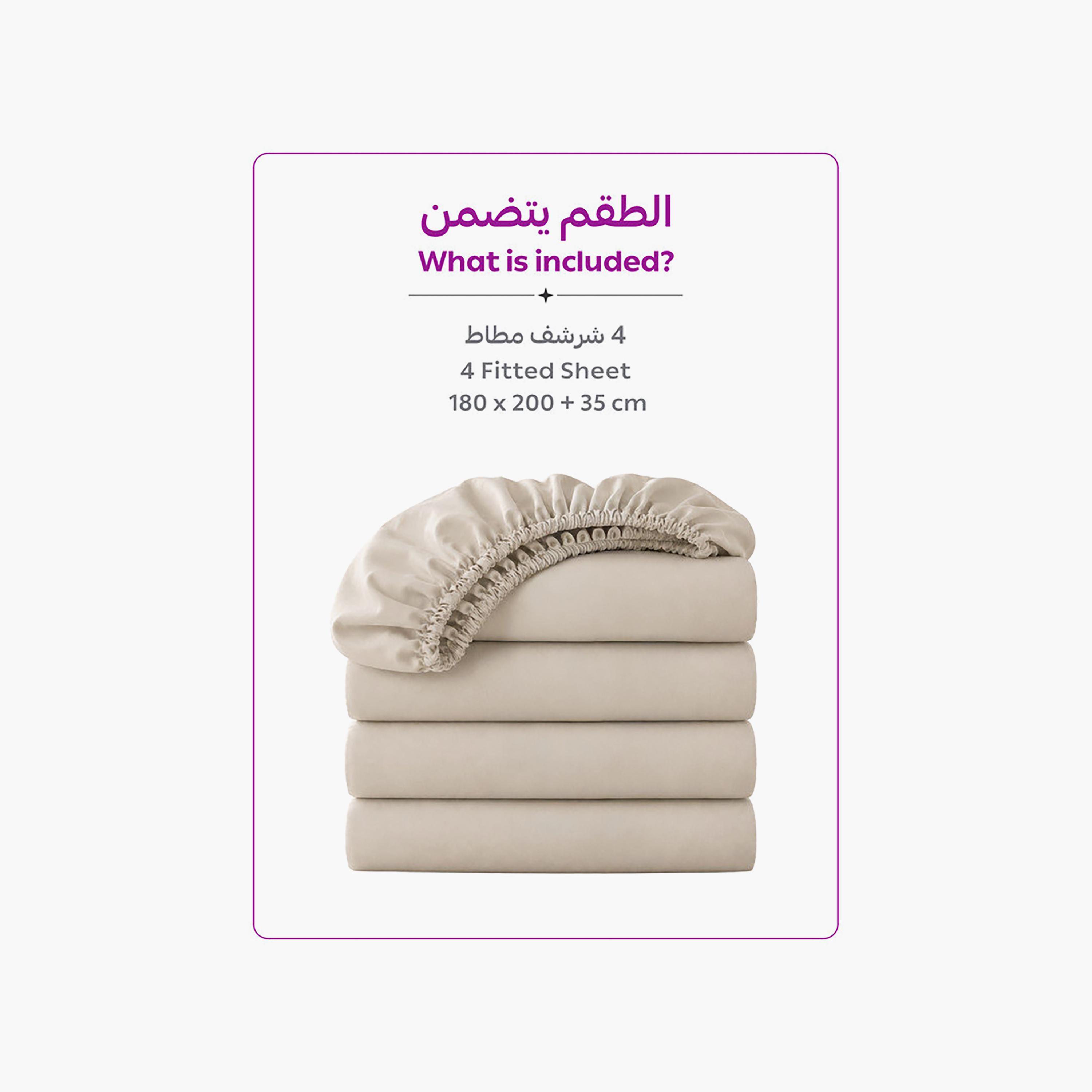 Donetella Modern Hypoallergenic King Fitted Sheet - 180X200Cm-household-bedding-sheetsandpillowcases-fittedsheets-image-4