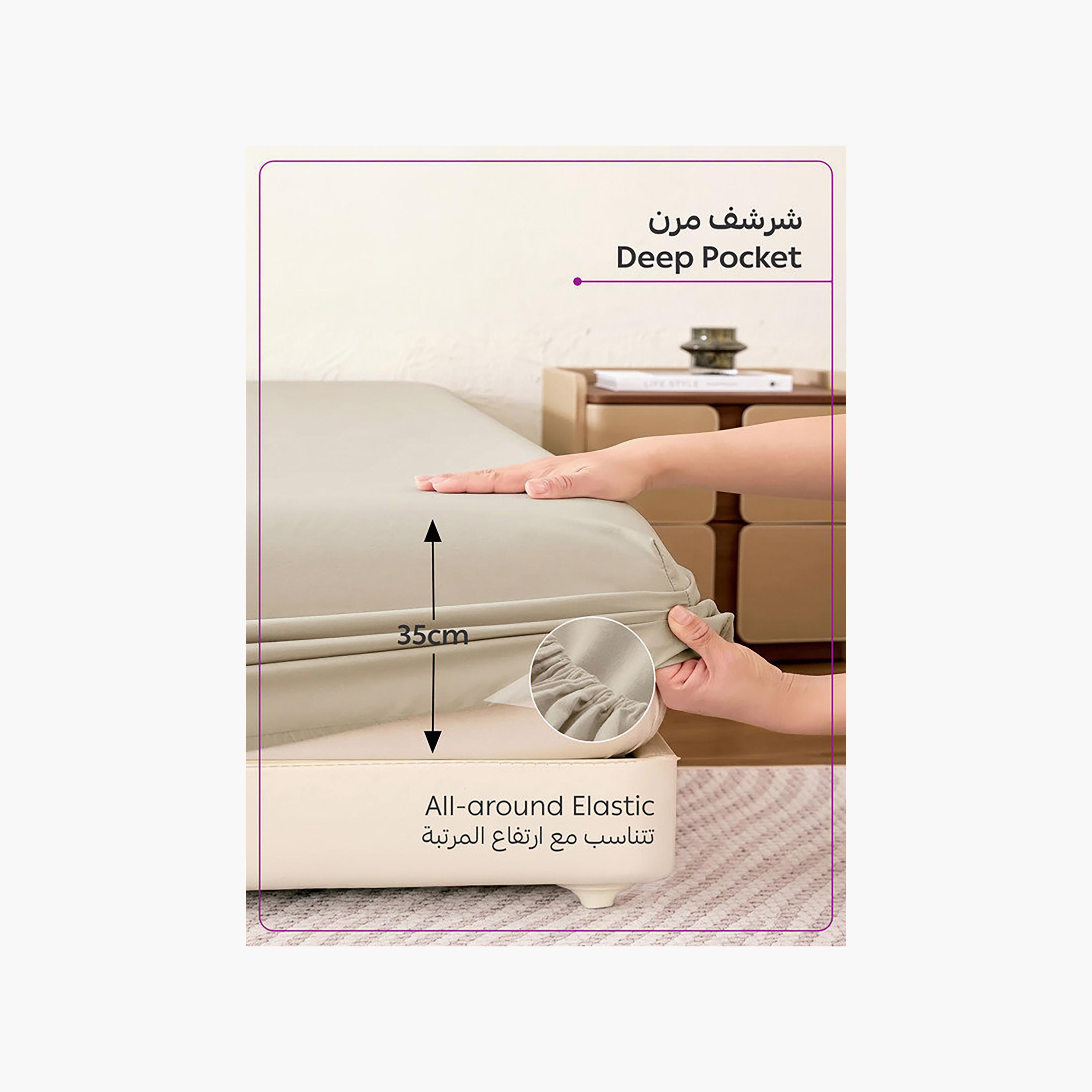Donetella Modern Hypoallergenic Super King Fitted Sheet - 200X200Cm-household-bedding-sheetsandpillowcases-fittedsheets-image-5
