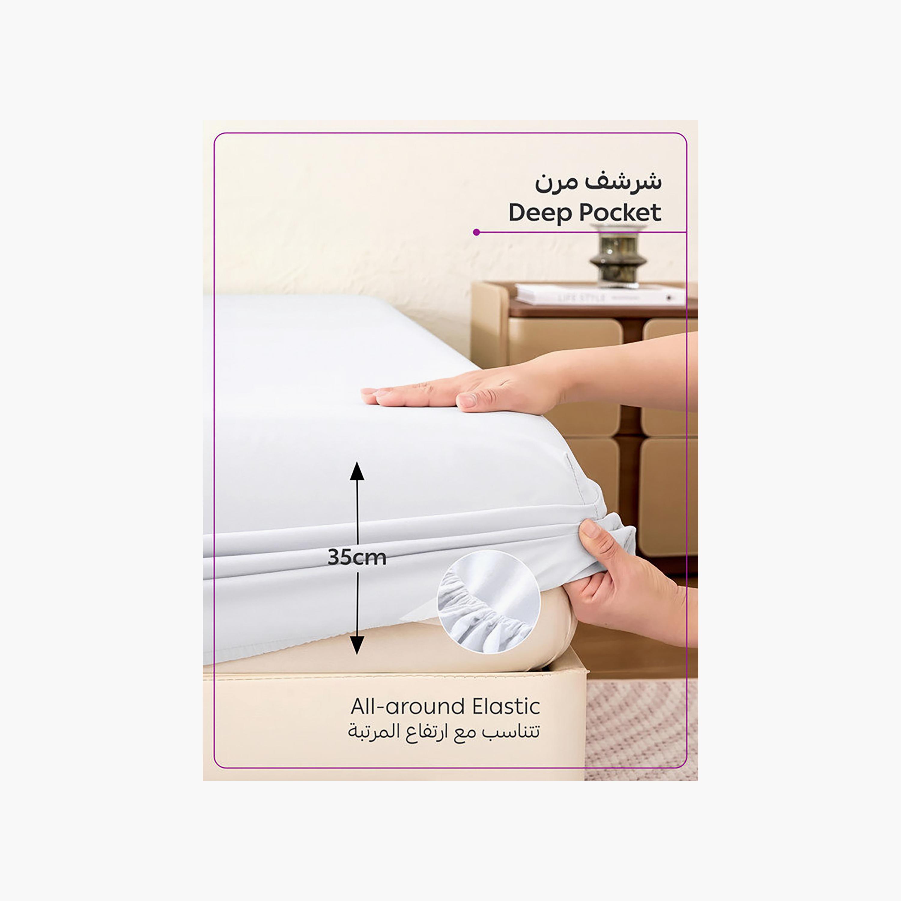 Donetella Modern Hypoallergenic Super King Fitted Sheet - 200X200Cm-household-bedding-sheetsandpillowcases-fittedsheets-image-5