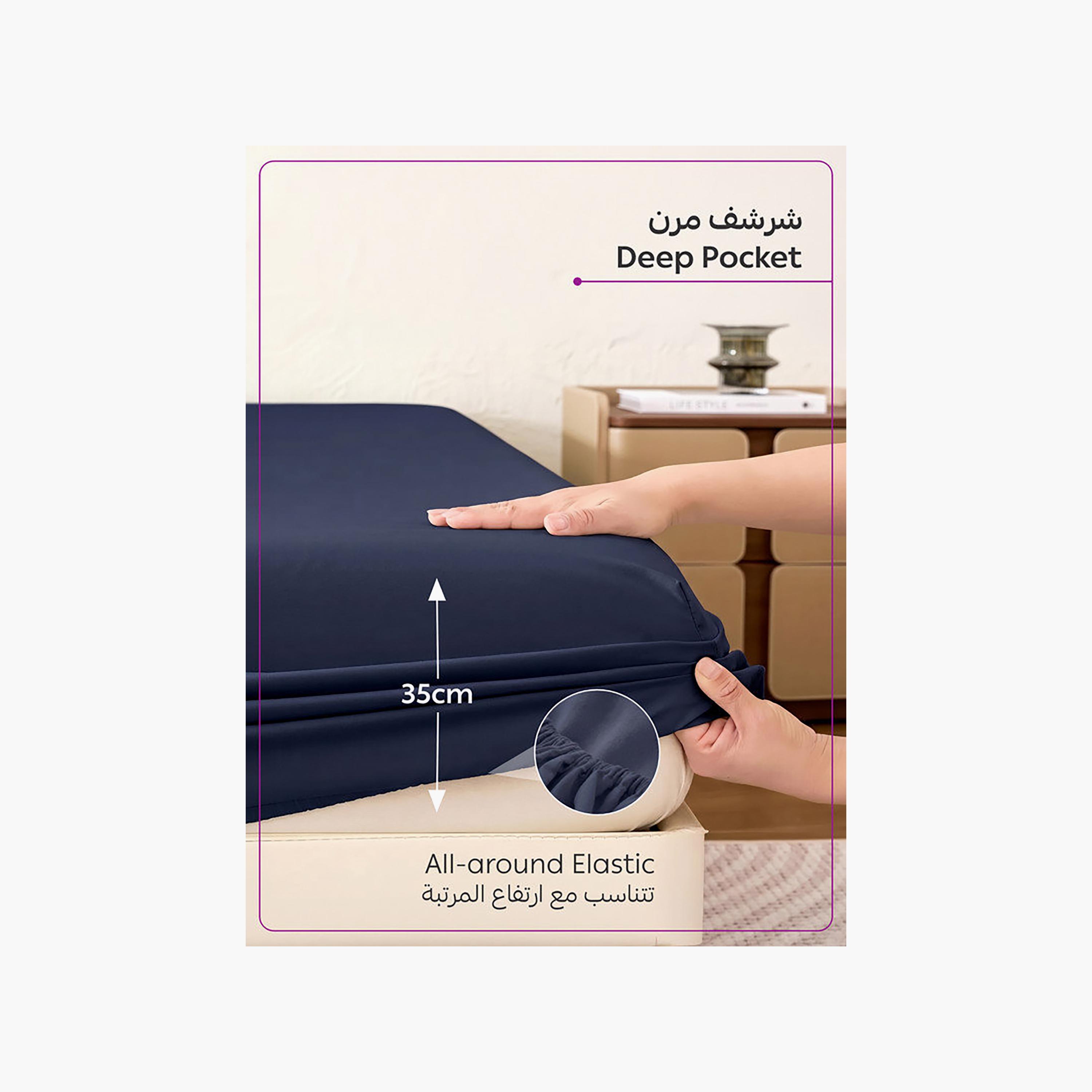 Donetella Modern Hypoallergenic Super King Fitted Sheet - 200X200Cm-household-bedding-sheetsandpillowcases-fittedsheets-image-5