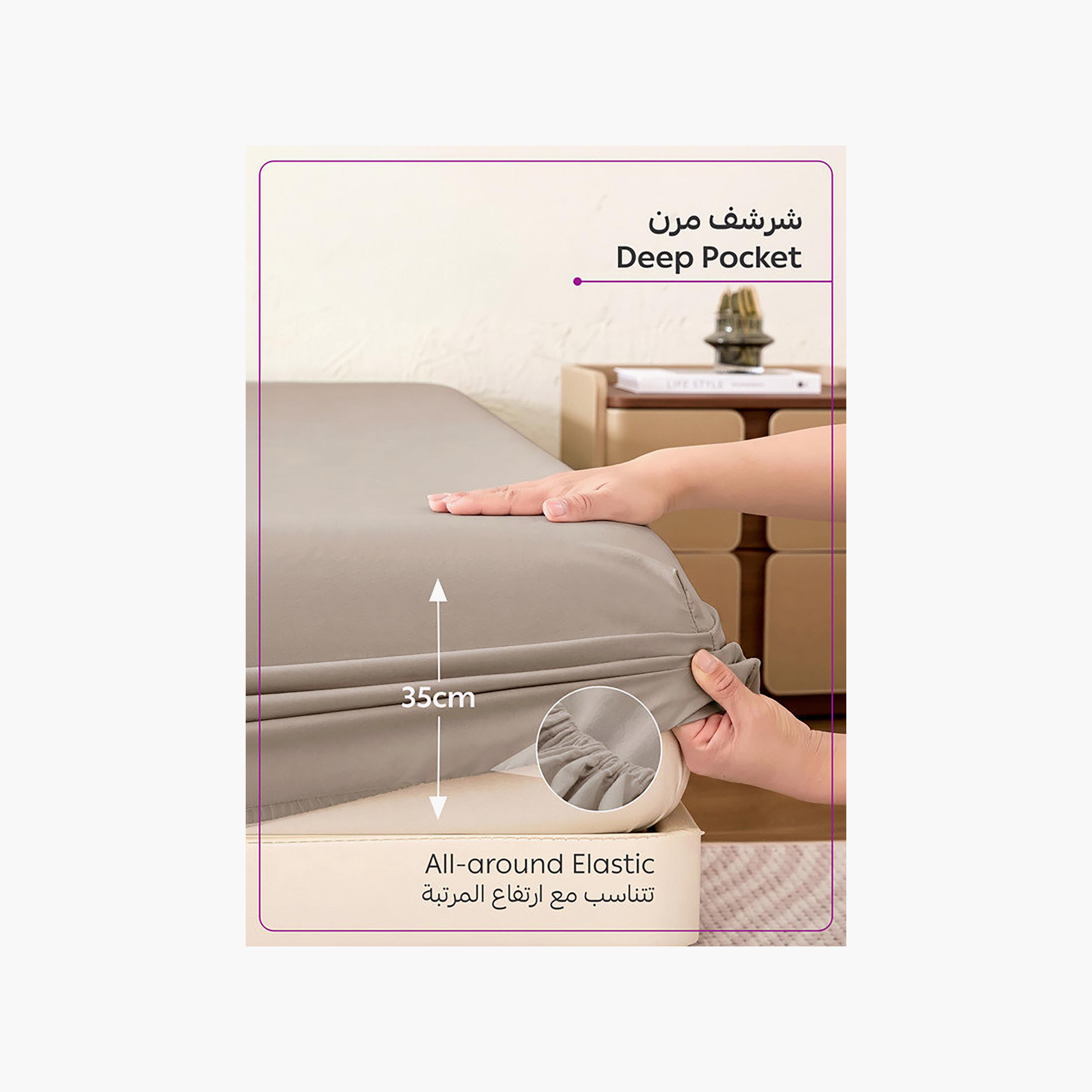 Donetella Modern Hypoallergenic Super King Fitted Sheet - 200X200Cm-household-bedding-sheetsandpillowcases-fittedsheets-image-5