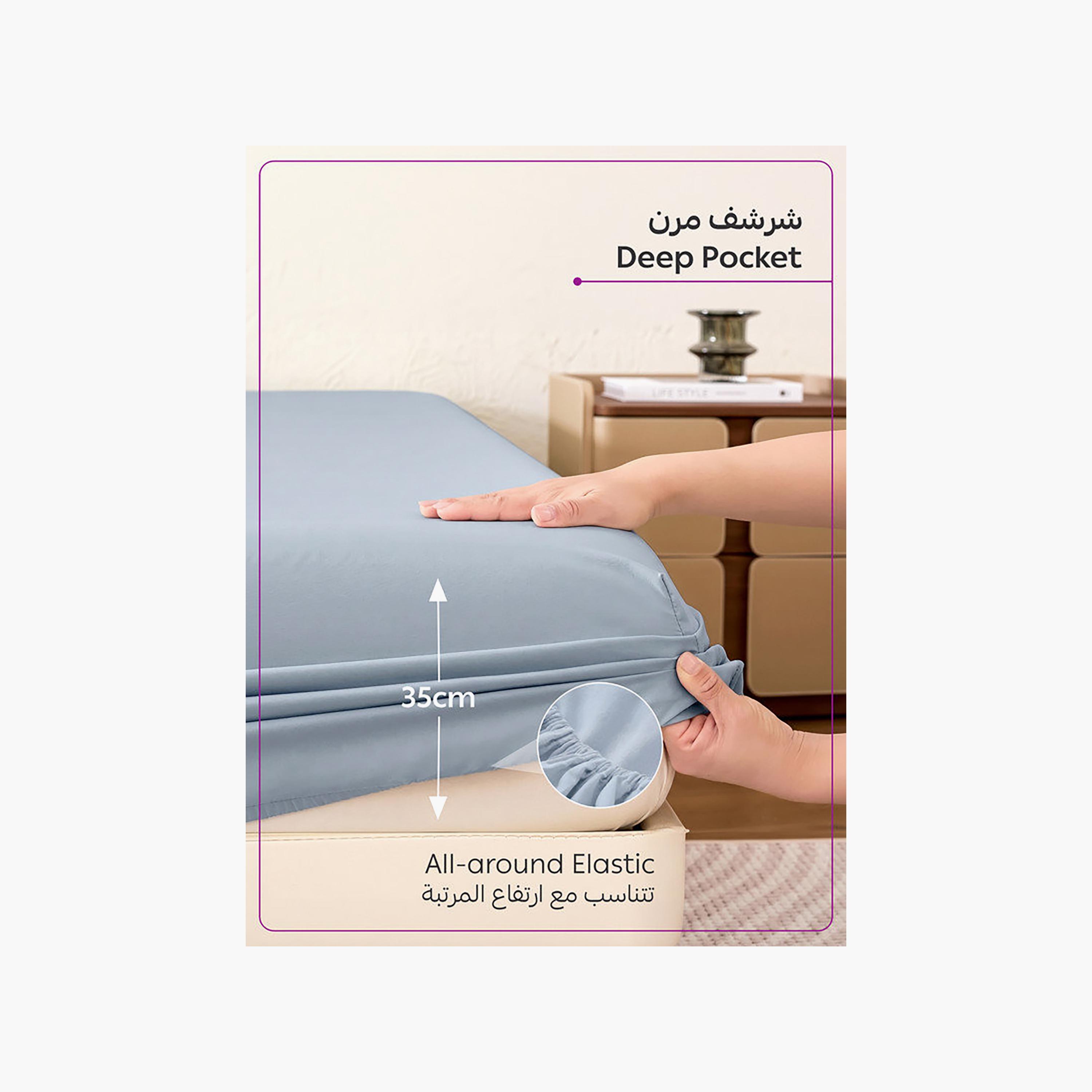 Donetella Modern Hypoallergenic Super King Fitted Sheet - 200X200Cm-household-bedding-sheetsandpillowcases-fittedsheets-image-5