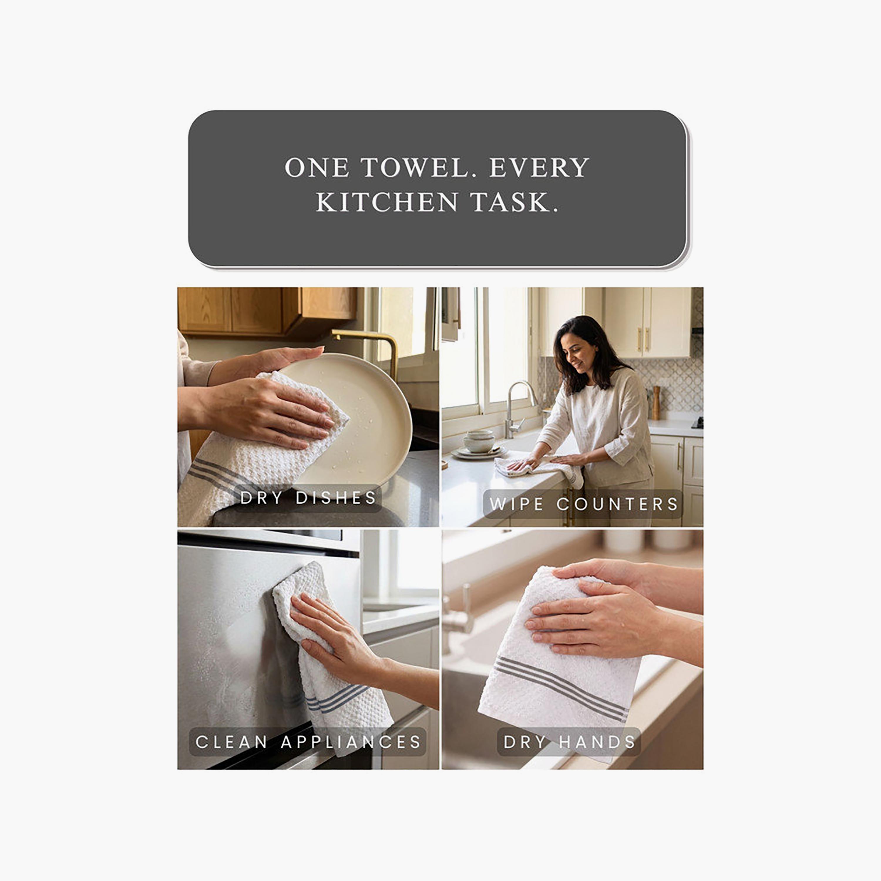 Donetella 4 Piece 400 GSM Cotton Kitchen Towel Set - 38x64 cm-household-kitchen-kitchenlinen-kitchentowelsandlinen-image-16