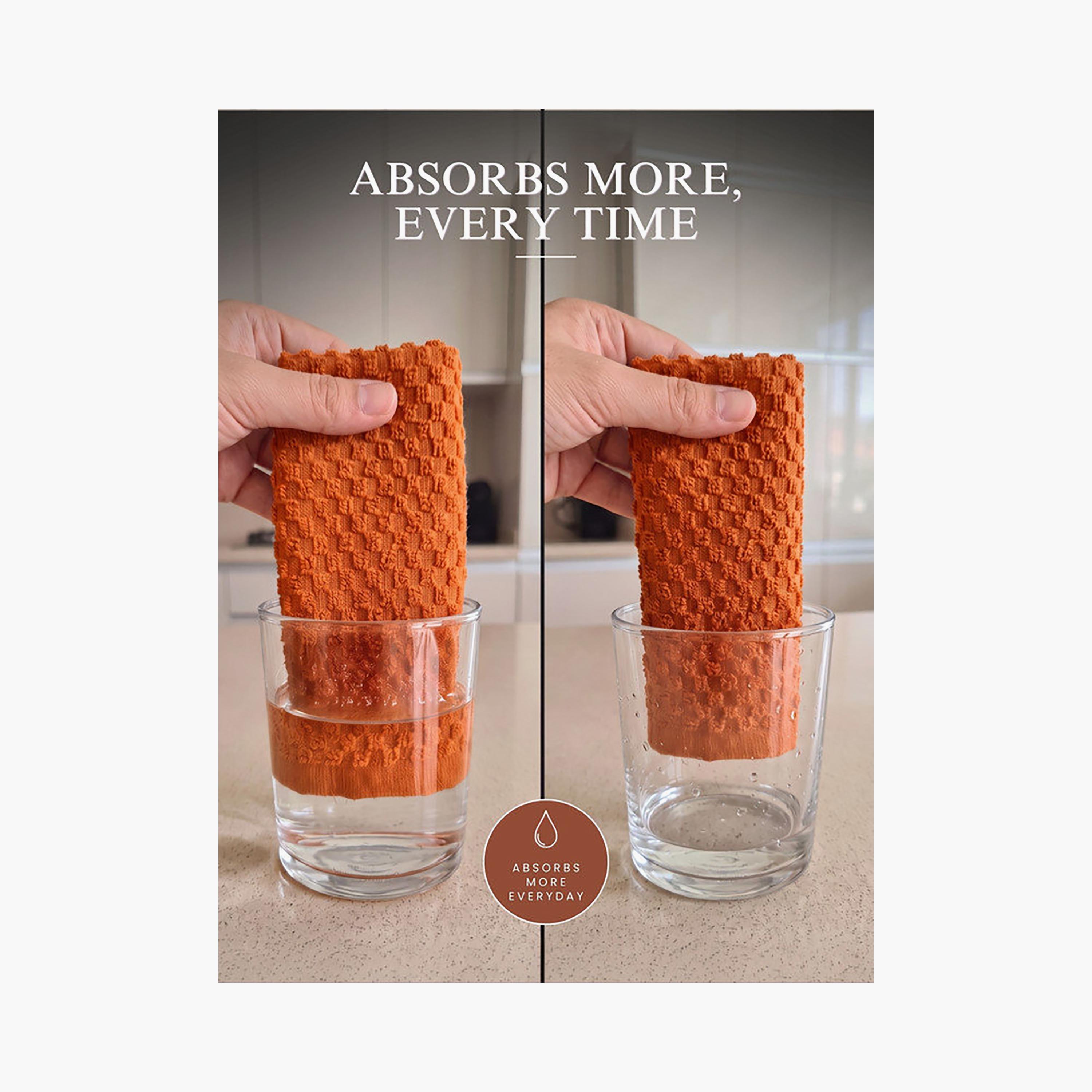 Donetella 4 Piece 400 GSM Cotton Kitchen Towel Set - 38x64 cm-household-kitchen-kitchenlinen-kitchentowelsandlinen-image-5