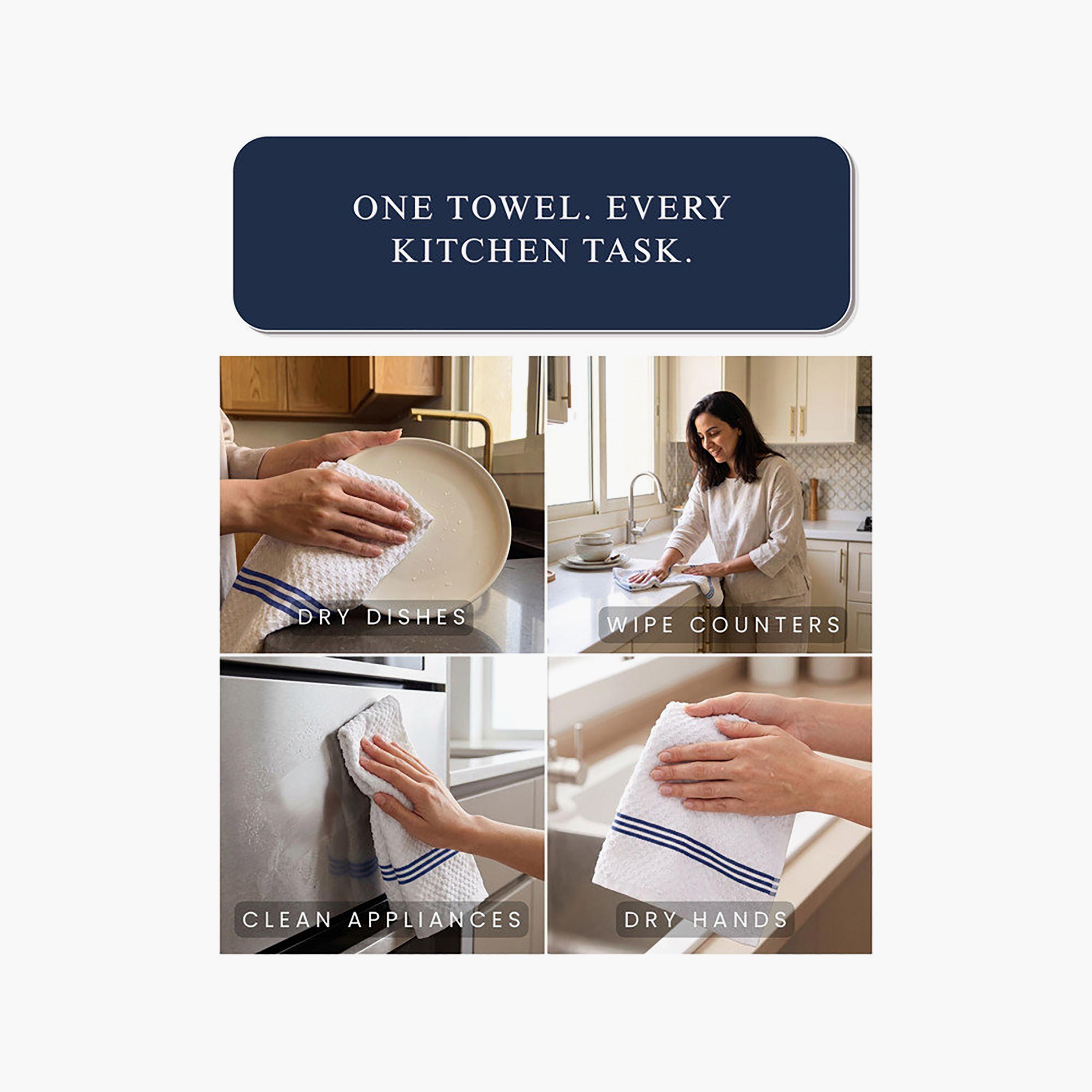 Donetella 4 Piece 400 GSM Cotton Kitchen Towel Set - 38x64 cm-household-kitchen-kitchenlinen-kitchentowelsandlinen-image-7