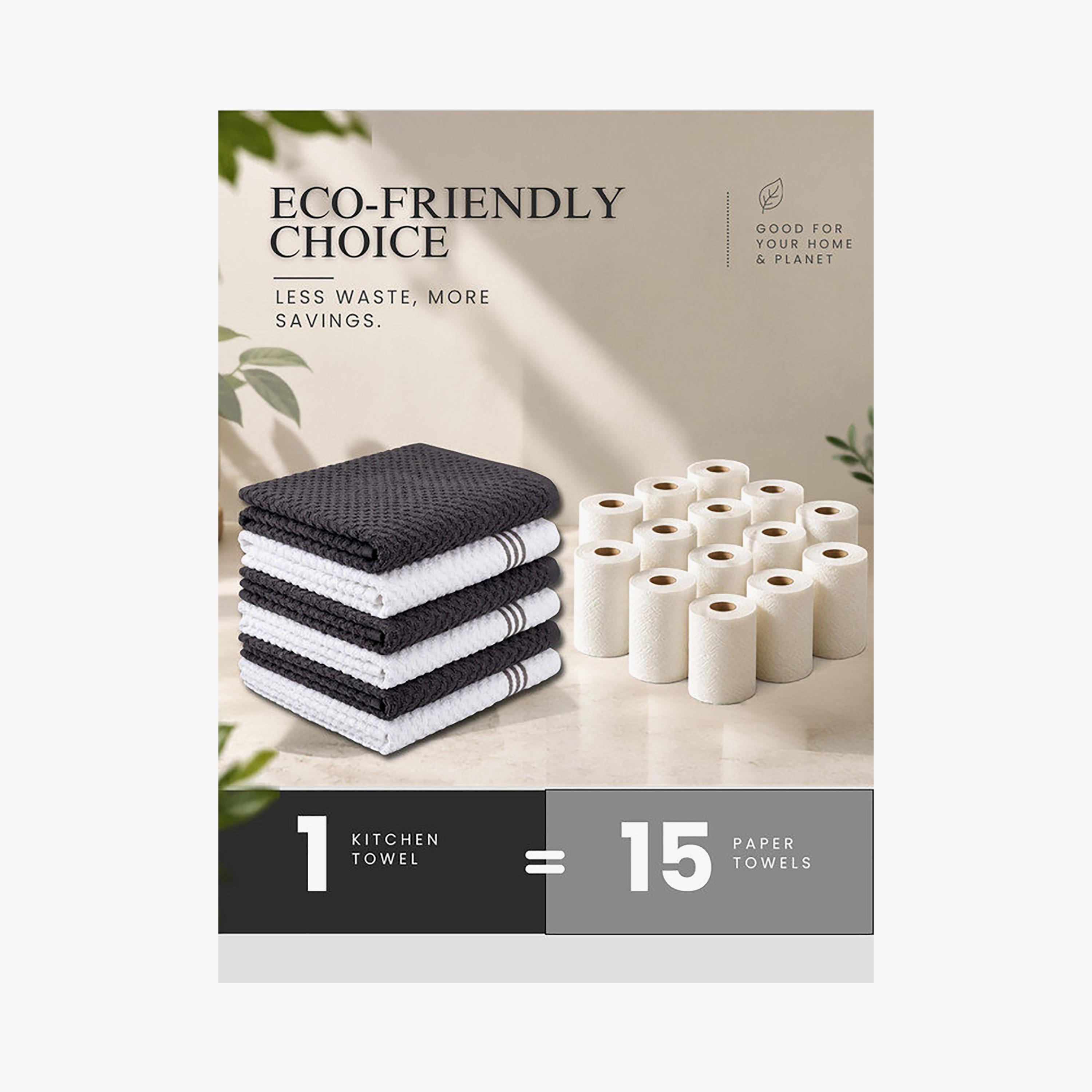 Donetella 6 Piece 400 GSM Cotton Kitchen Towel Set - 38x64 cm-household-kitchen-kitchenlinen-kitchentowelsandlinen-image-6